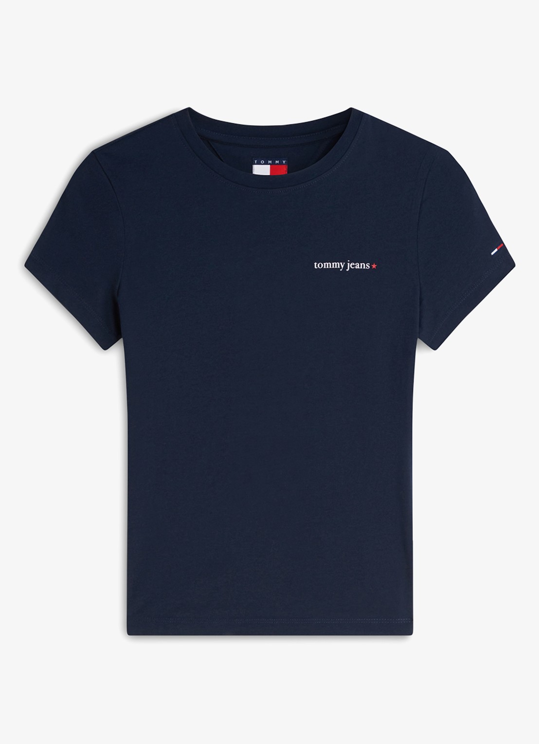 Tommy Hilfiger T-shirt met logoprint - voorkant donkerblauw