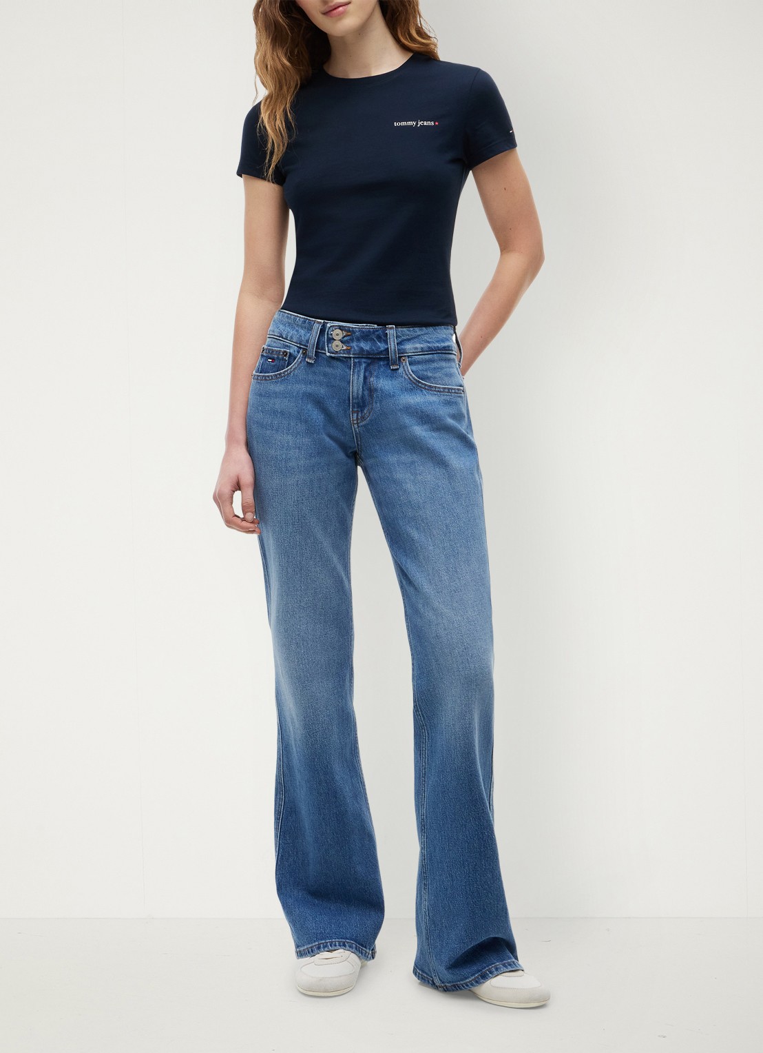 Tommy Hilfiger T-shirt met logoprint - voorkant 2 donkerblauw