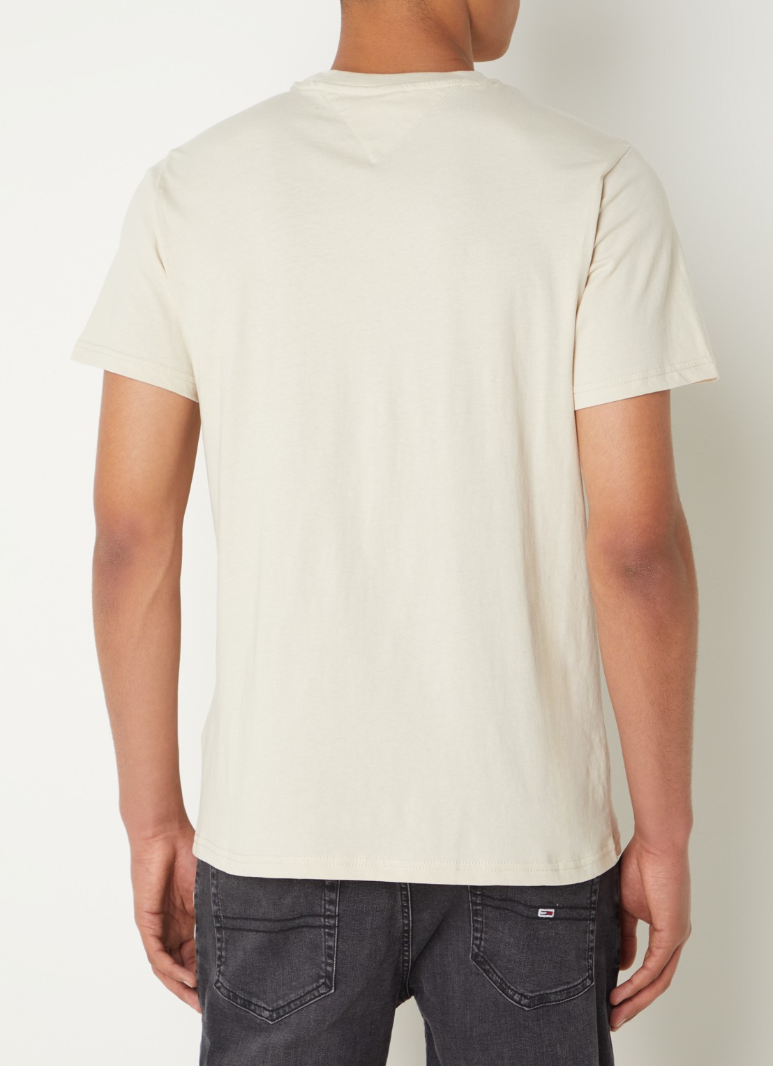 Tommy Hilfiger T-shirt met logoprint - achterkant beige