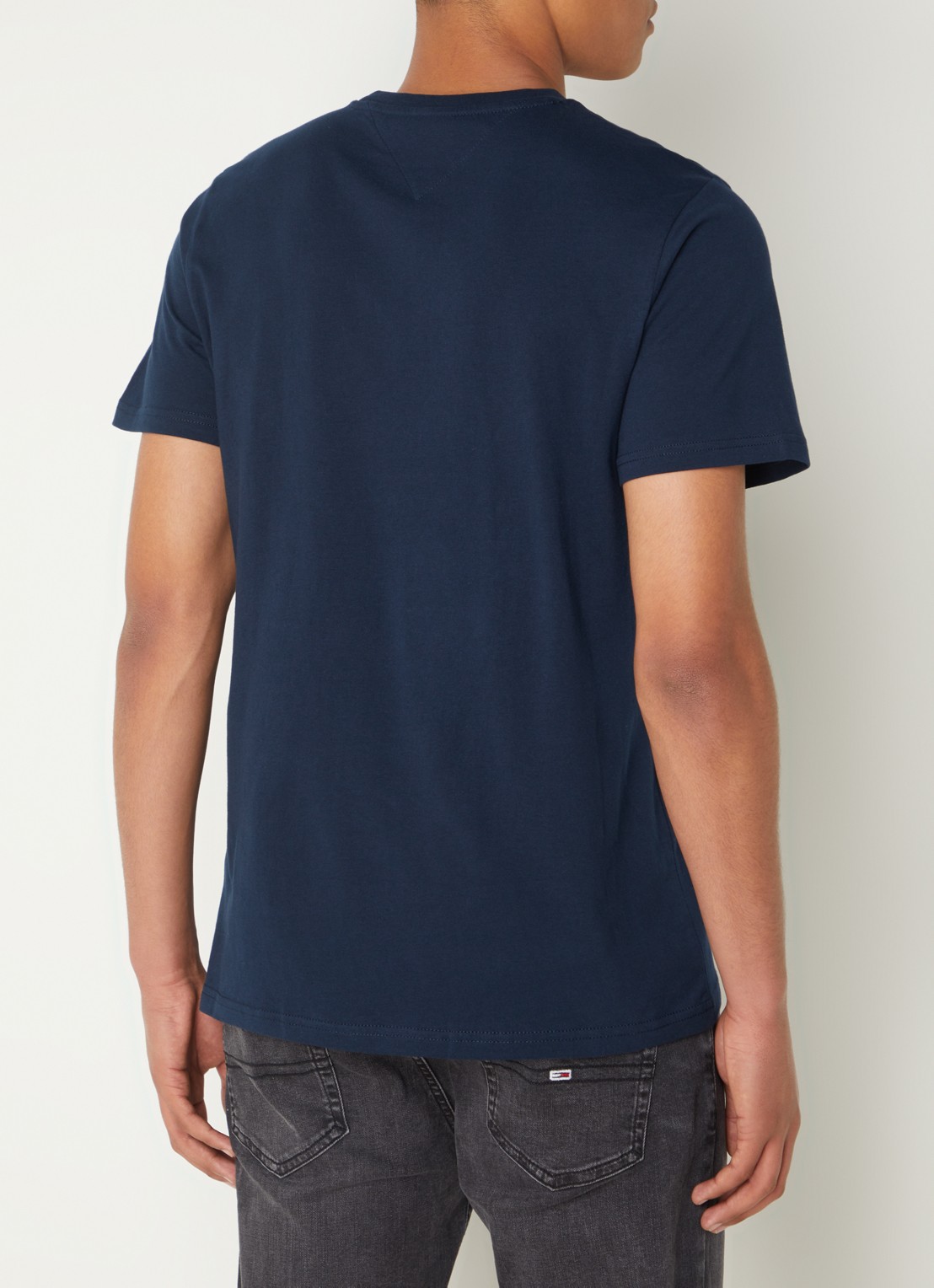 Tommy Hilfiger T-shirt met logoprint - achterkant 2 donkerblauw