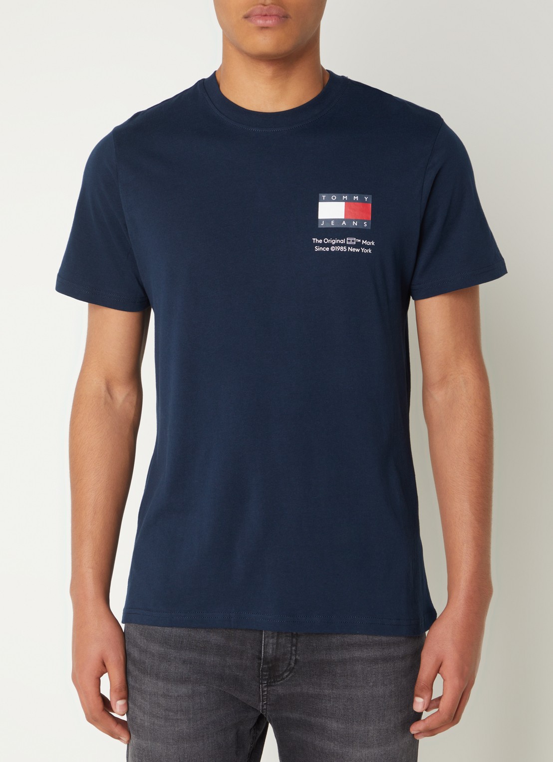 Tommy Hilfiger T-shirt met logoprint - detail donkerblauw