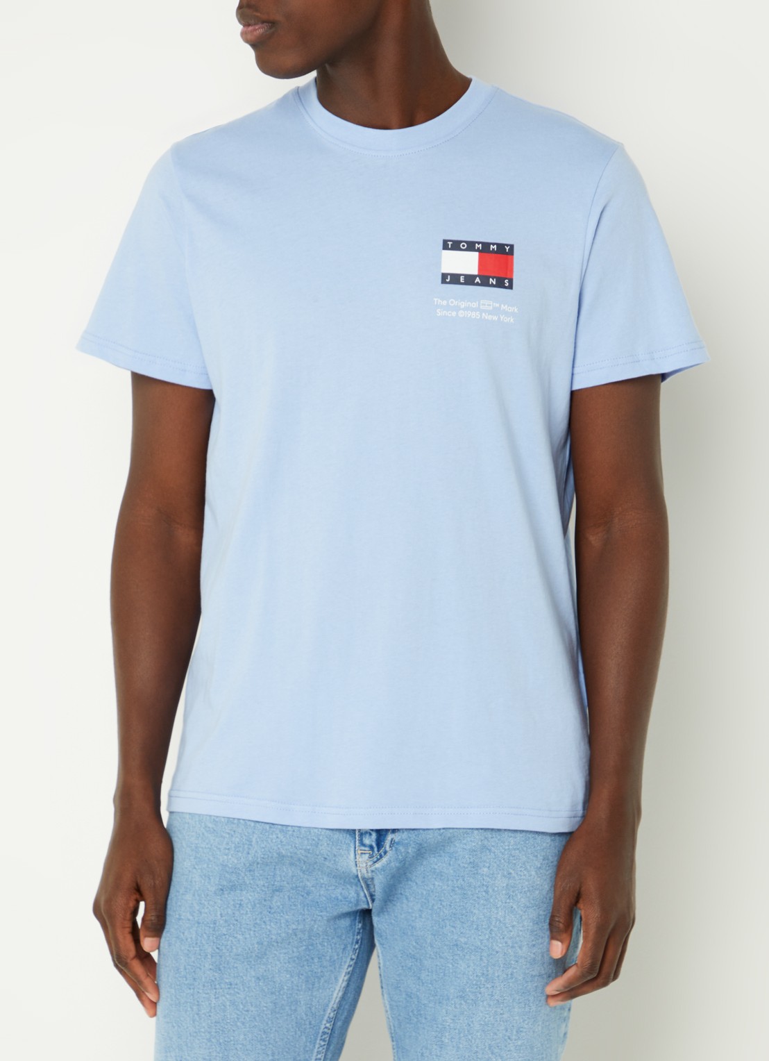 Tommy Hilfiger T-shirt met logoprint - detail 4 blauwgrijs