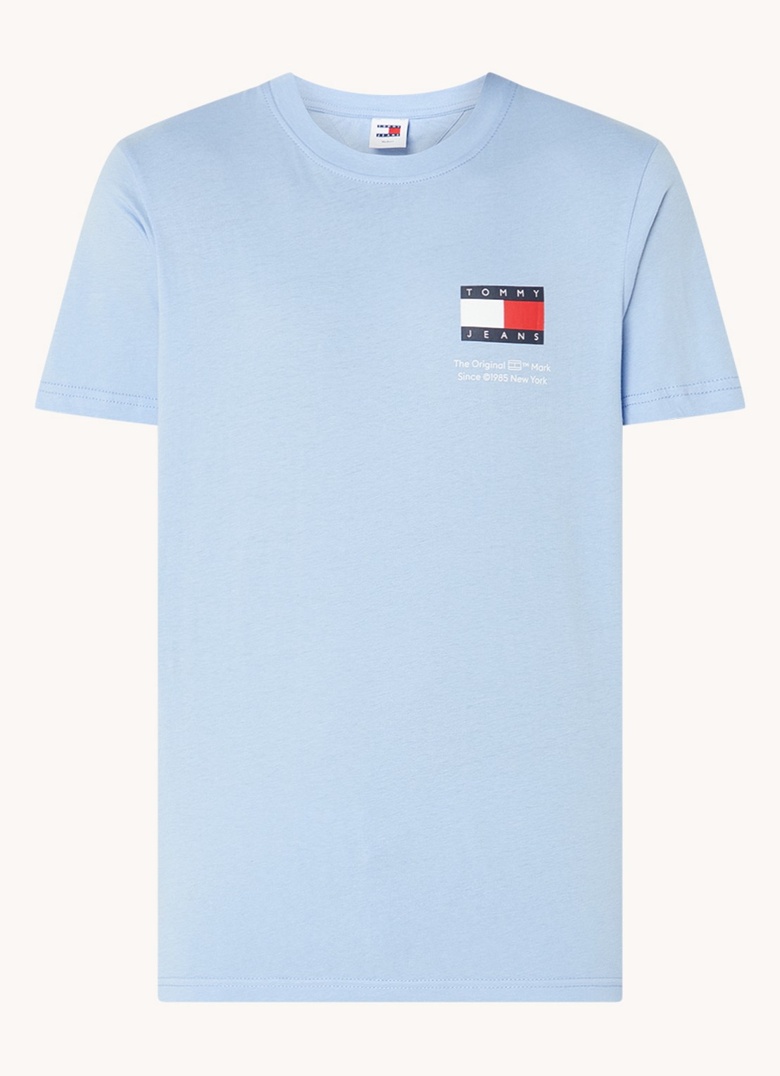 Tommy Hilfiger T-shirt met logoprint - voorkant blauwgrijs