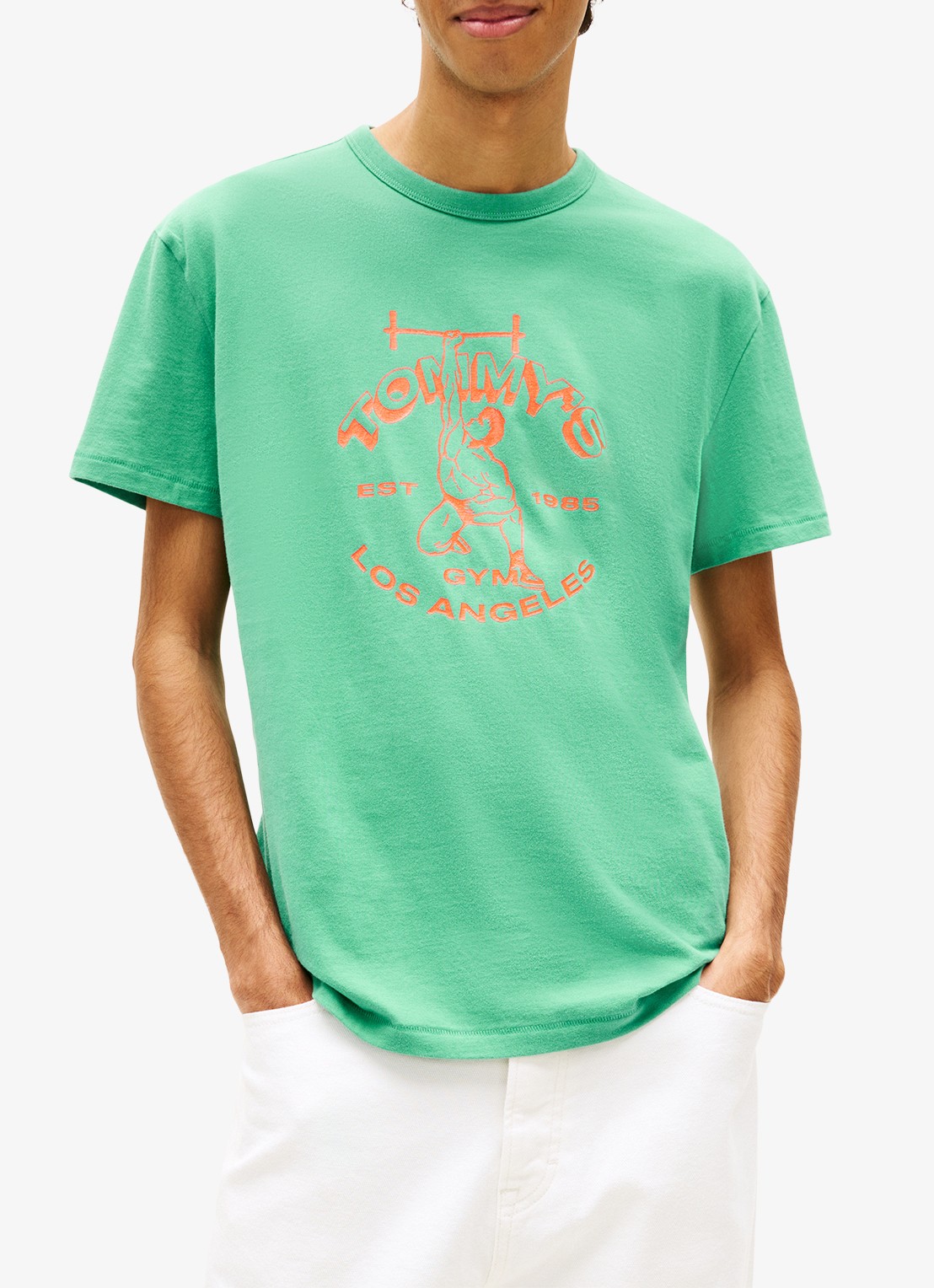Tommy Hilfiger T-shirt met logoprint - detail 4 groen