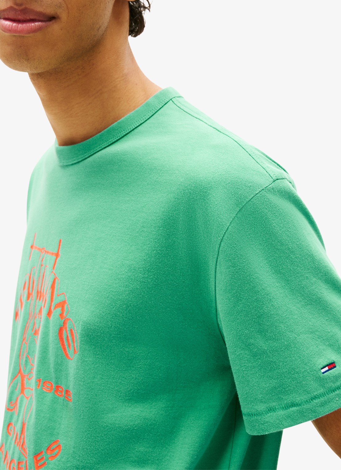 Tommy Hilfiger T-shirt met logoprint - detail 5 groen