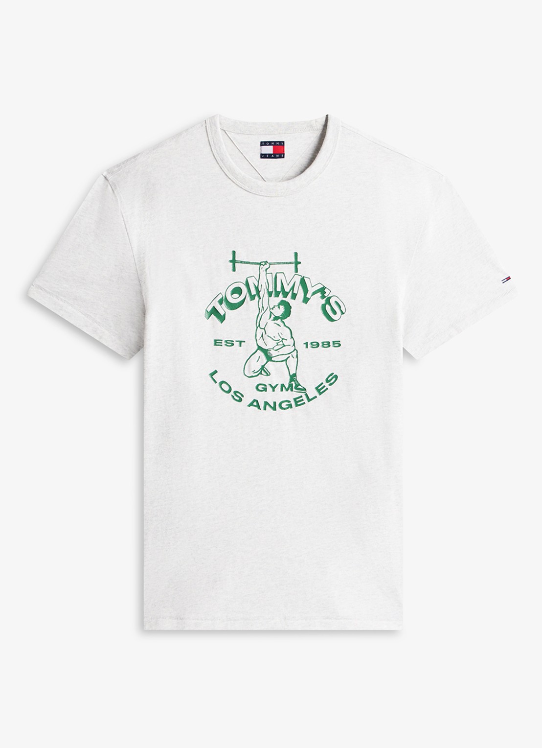 Tommy Hilfiger T-shirt met logoprint - voorkant 2 lichtgrijs