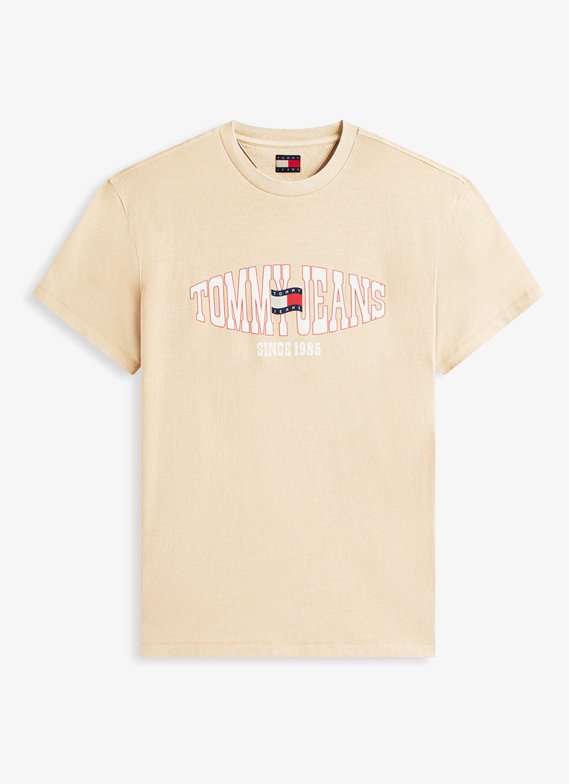 Tommy Hilfiger T-shirt met logoprint - voorkant goud