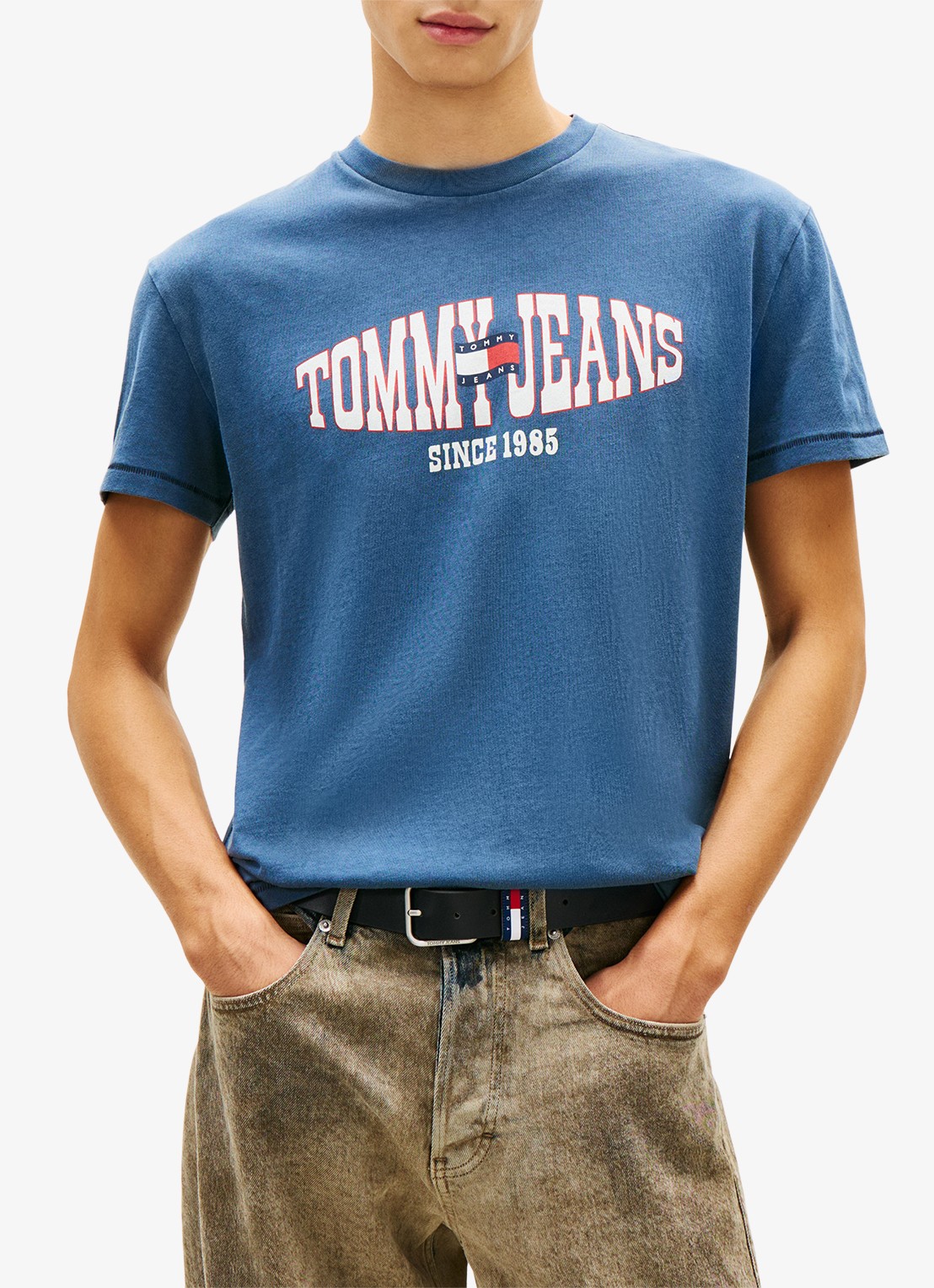 Tommy Hilfiger T-shirt met logoprint - detail 4 blauw