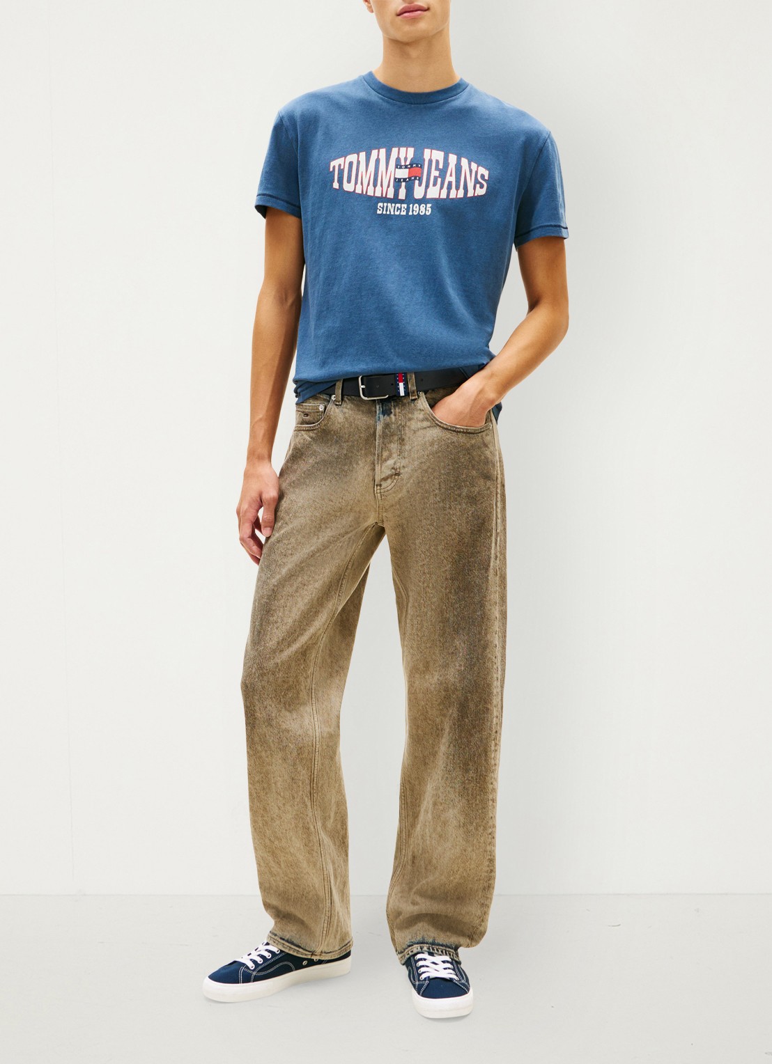 Tommy Hilfiger T-shirt met logoprint - voorkant 3 blauw