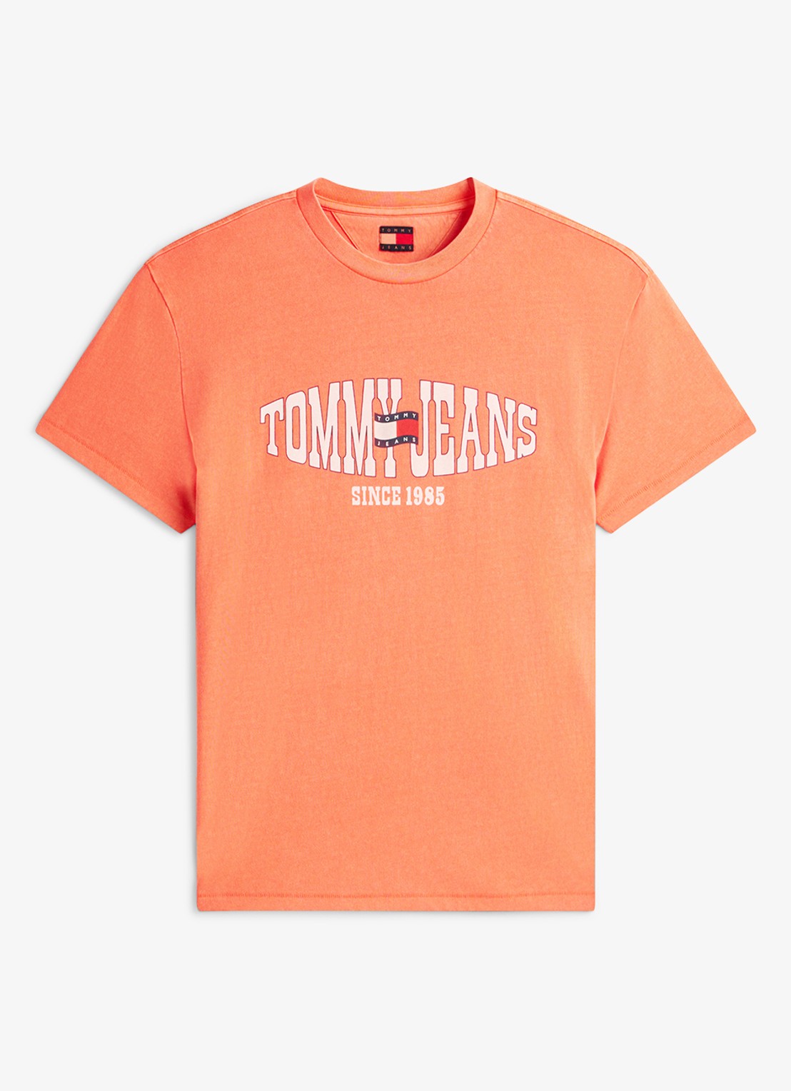 Tommy Hilfiger T-shirt met logoprint - voorkant 3 koraalrood