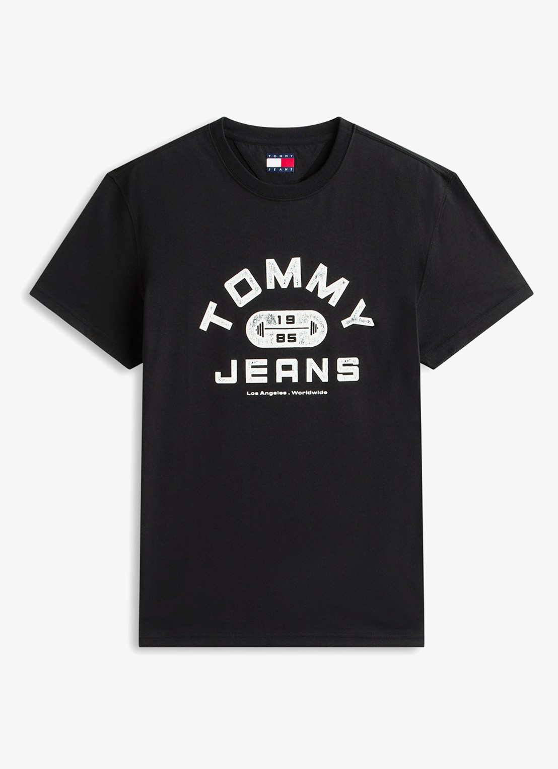 Tommy Hilfiger T-shirt met logoprint - voorkant zwart