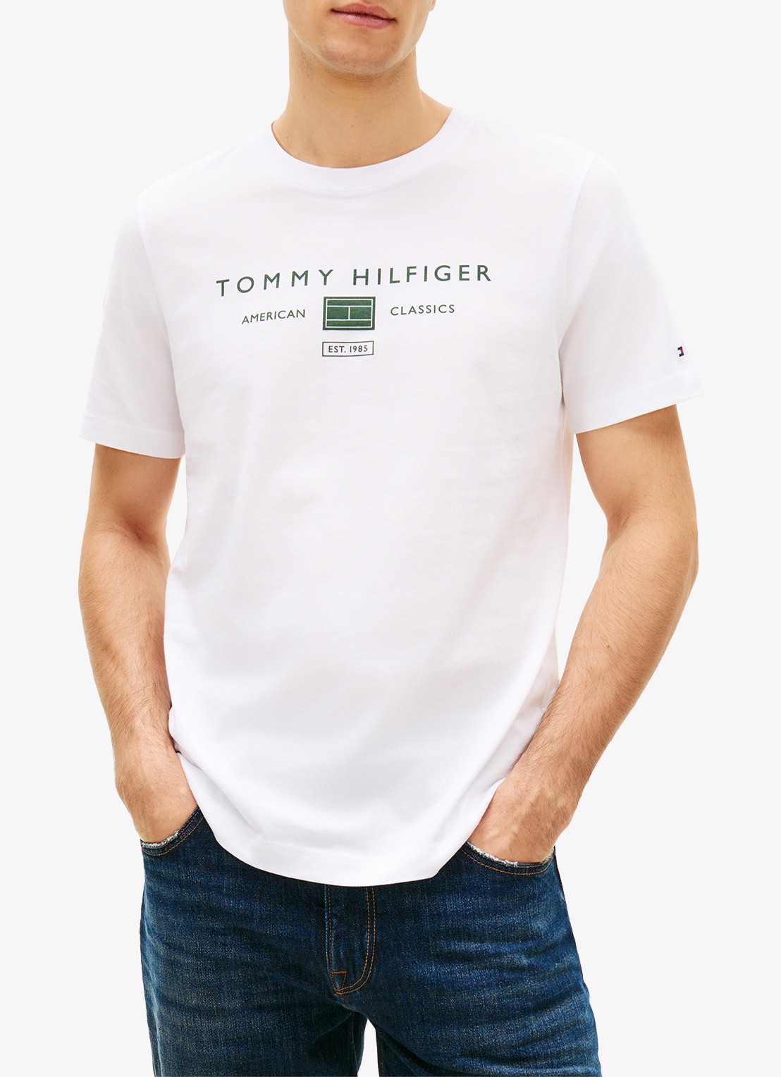 Tommy Hilfiger T-shirt met logoprint - detail 4 wit