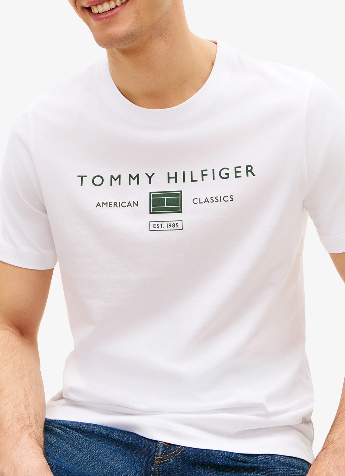 Tommy Hilfiger T-shirt met logoprint - detail 5 wit