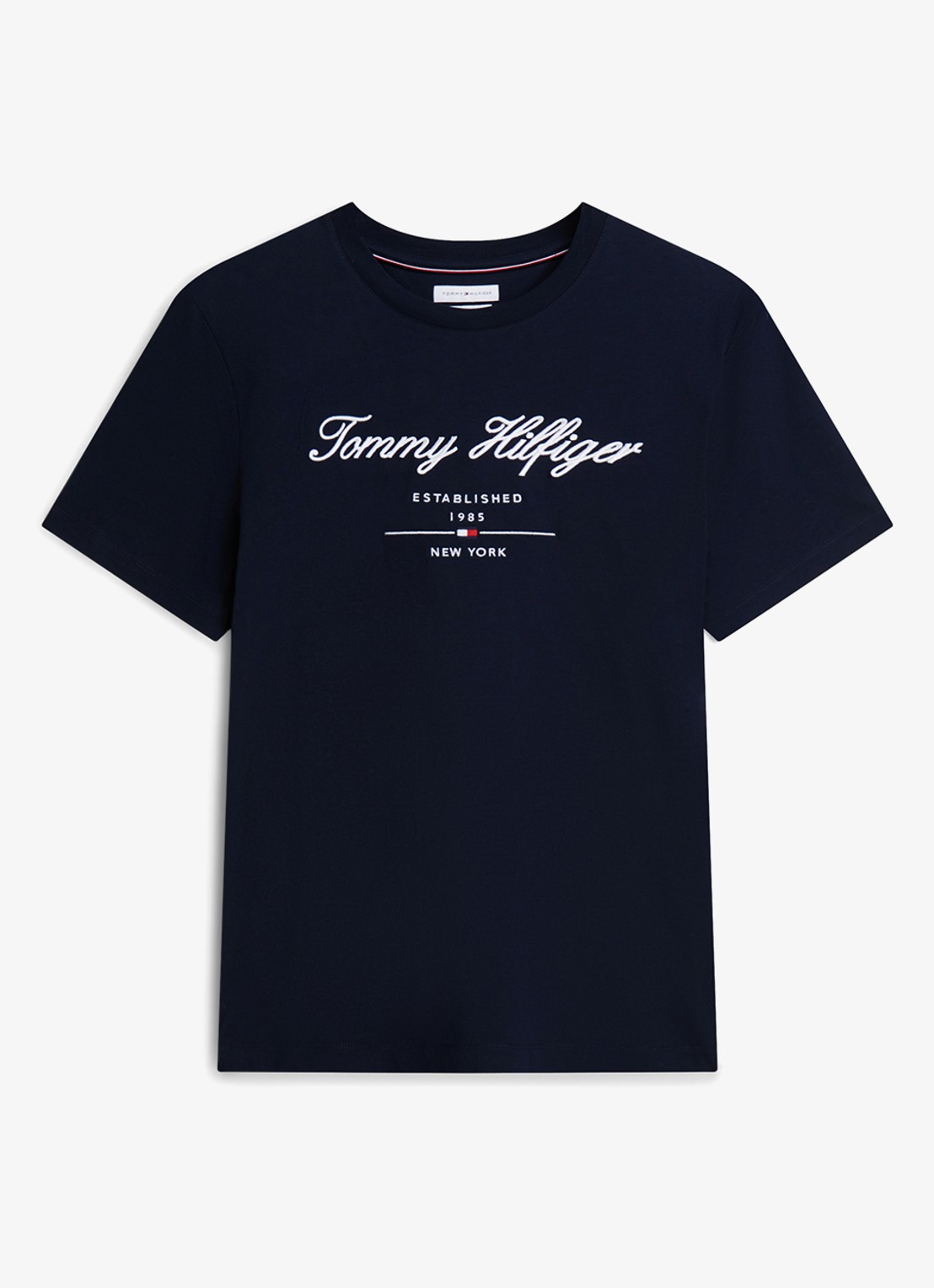 Tommy Hilfiger T-shirt met logoprint - voorkant 2 donkerblauw