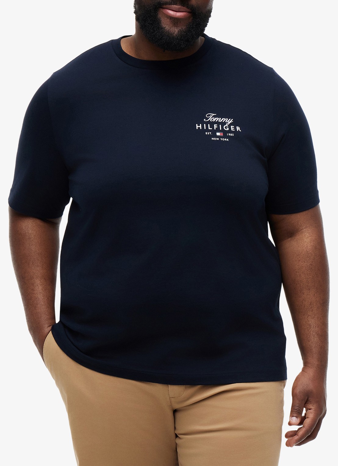 Tommy Hilfiger T-shirt met logoprint - detail 2 donkerblauw