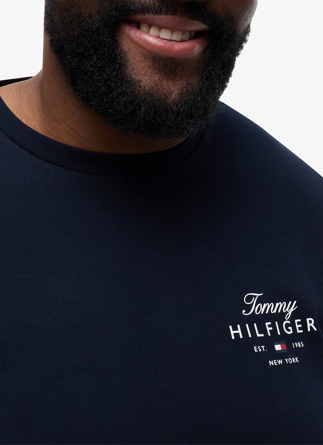 Tommy Hilfiger T-shirt met logoprint - detail 3 donkerblauw