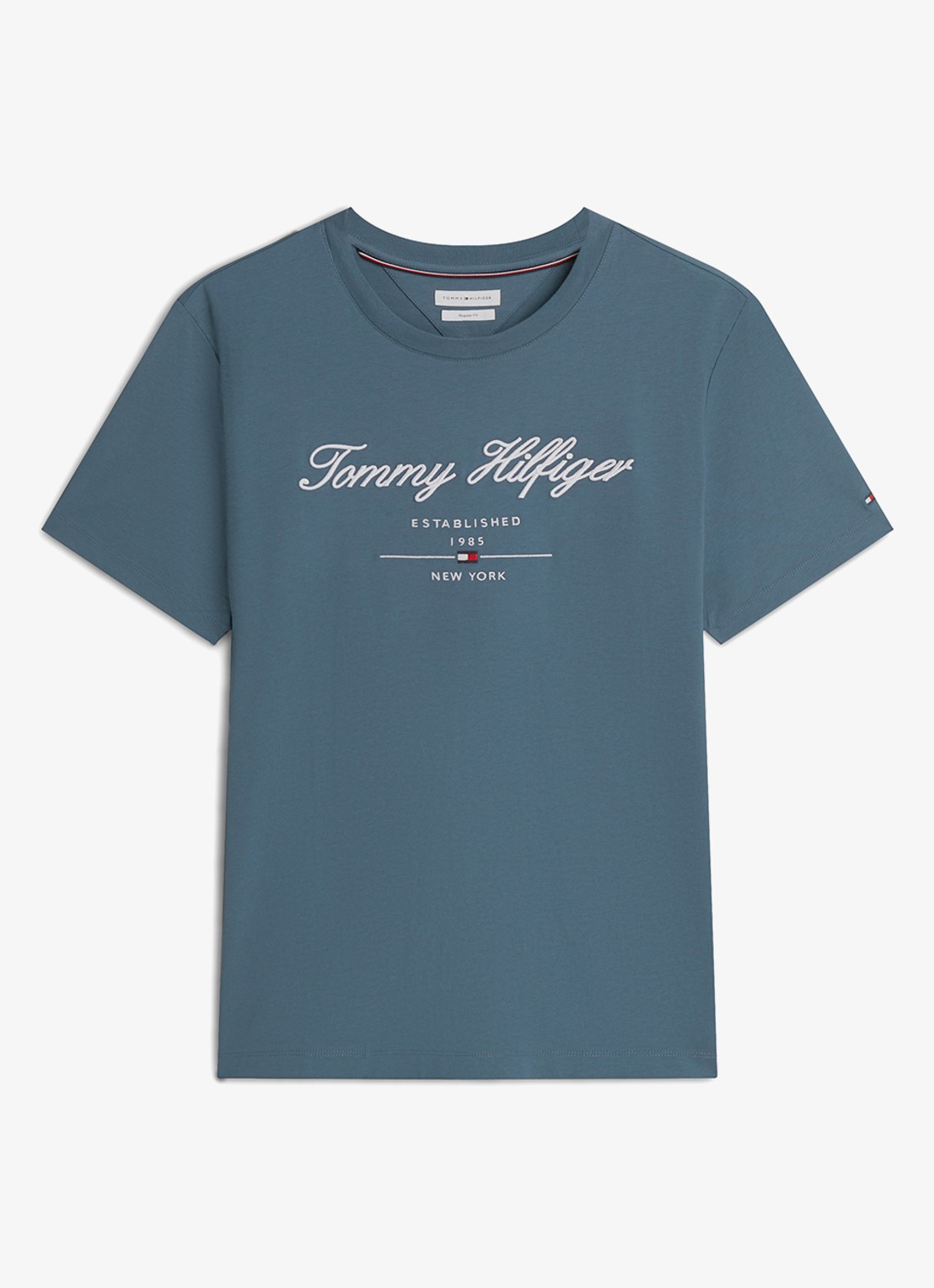 Tommy Hilfiger T-shirt met logoprint - voorkant blauw