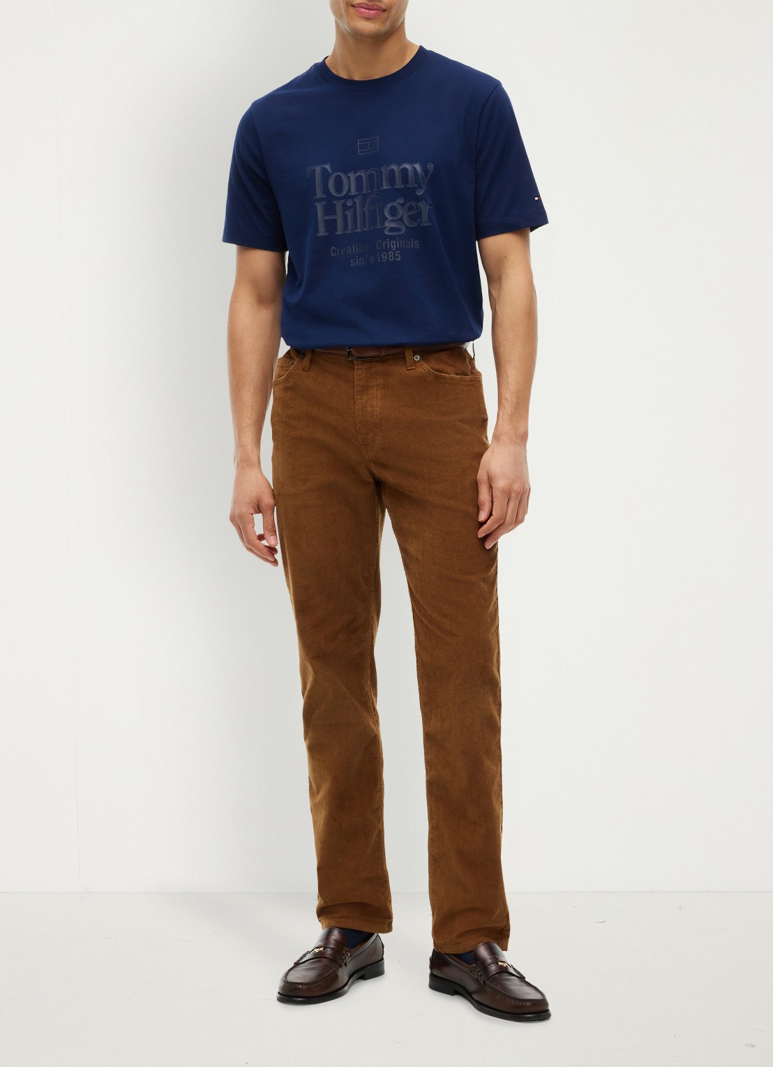 Tommy Hilfiger T-shirt met logoprint - voorkant 2 donkerblauw