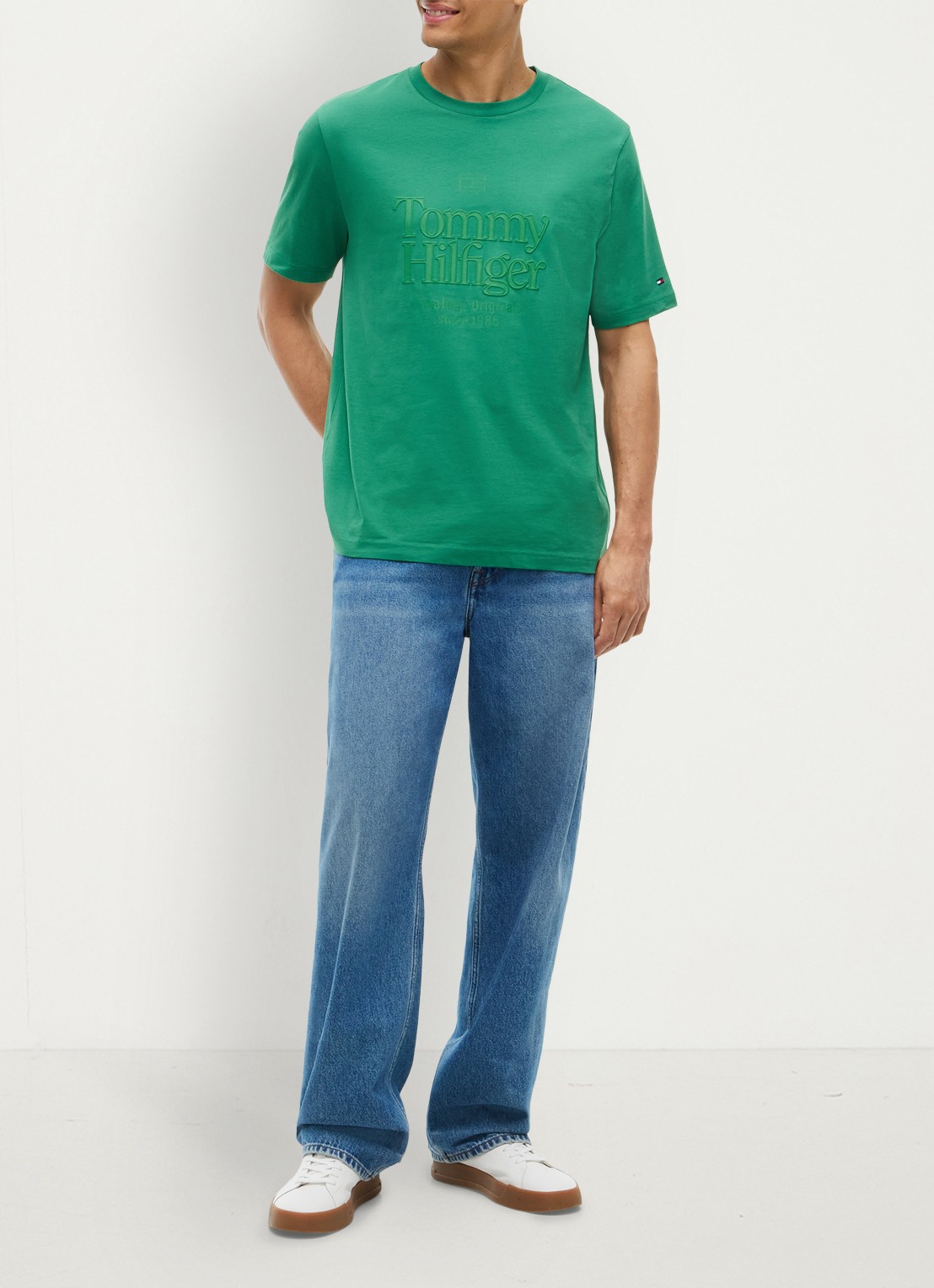 Tommy Hilfiger T-shirt met logoprint - voorkant 4 groen