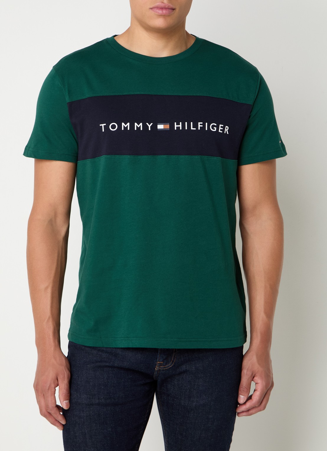 Tommy Hilfiger T-shirt met logoprint - detail 2 groen
