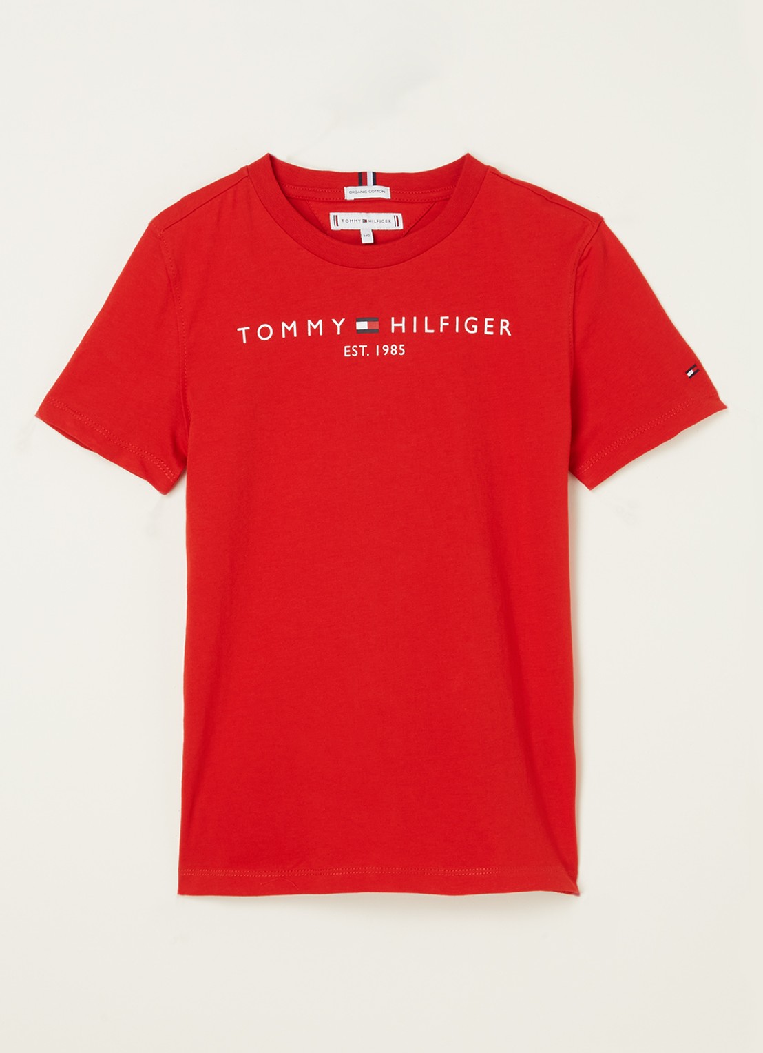 Tommy Hilfiger T-shirt met logoprint - voorkant rood