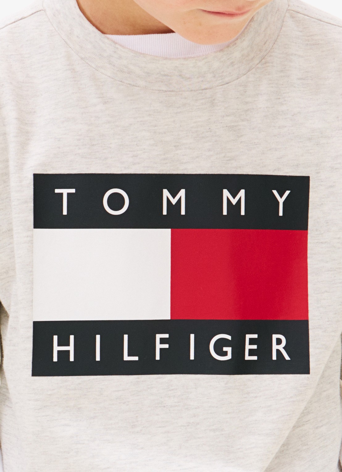 Tommy Hilfiger T-shirt met logoprint - detail 5 lichtgrijs