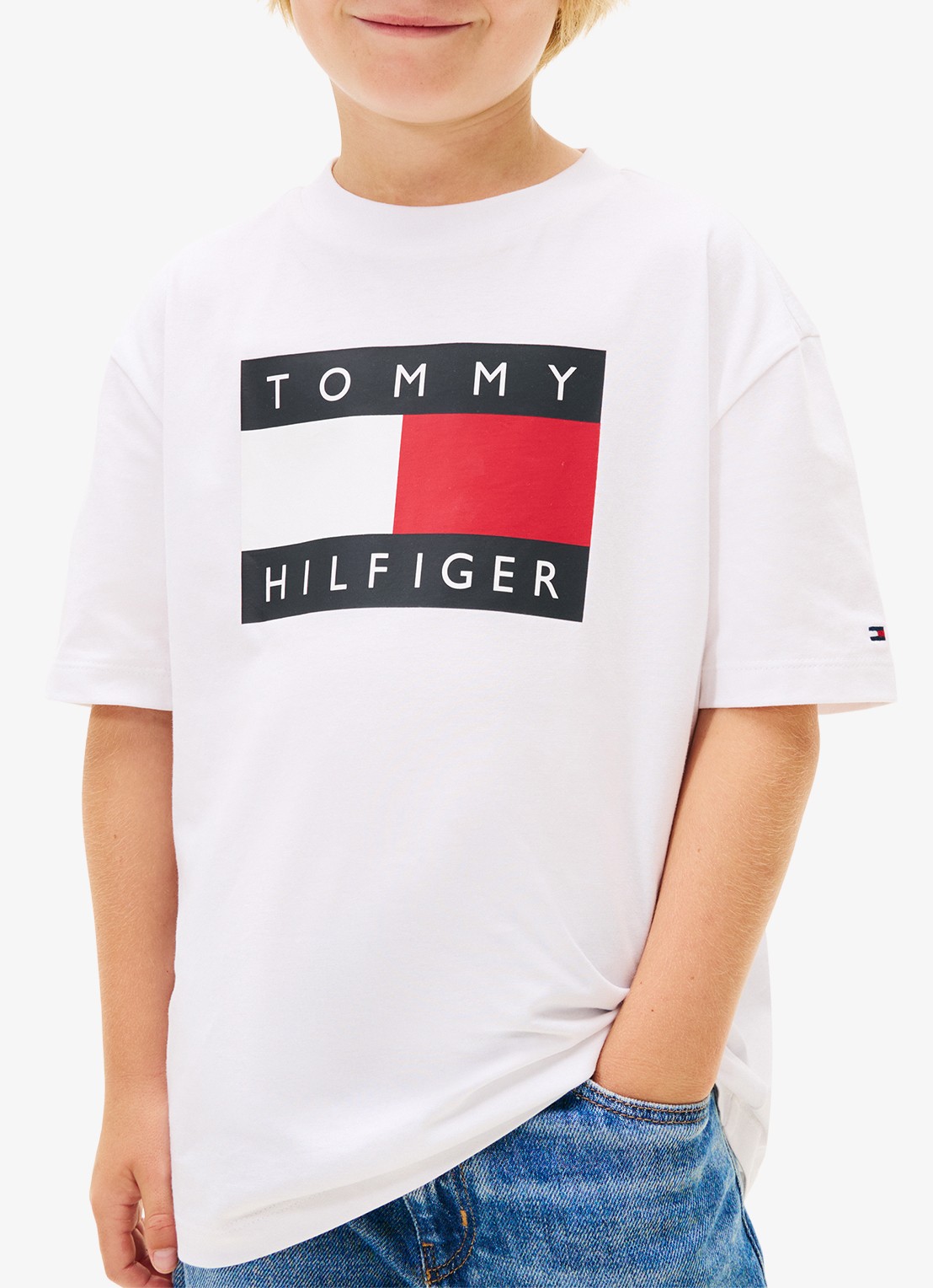 Tommy Hilfiger T-shirt met logoprint - detail 4 wit