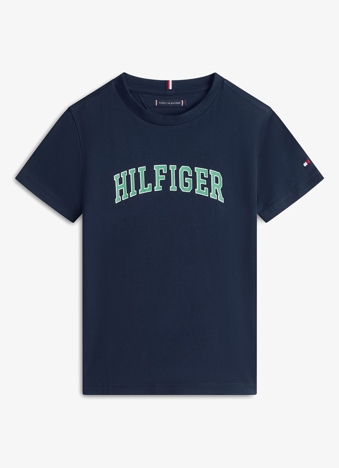 Tommy Hilfiger T-shirt met logoprint - voorkant blauw