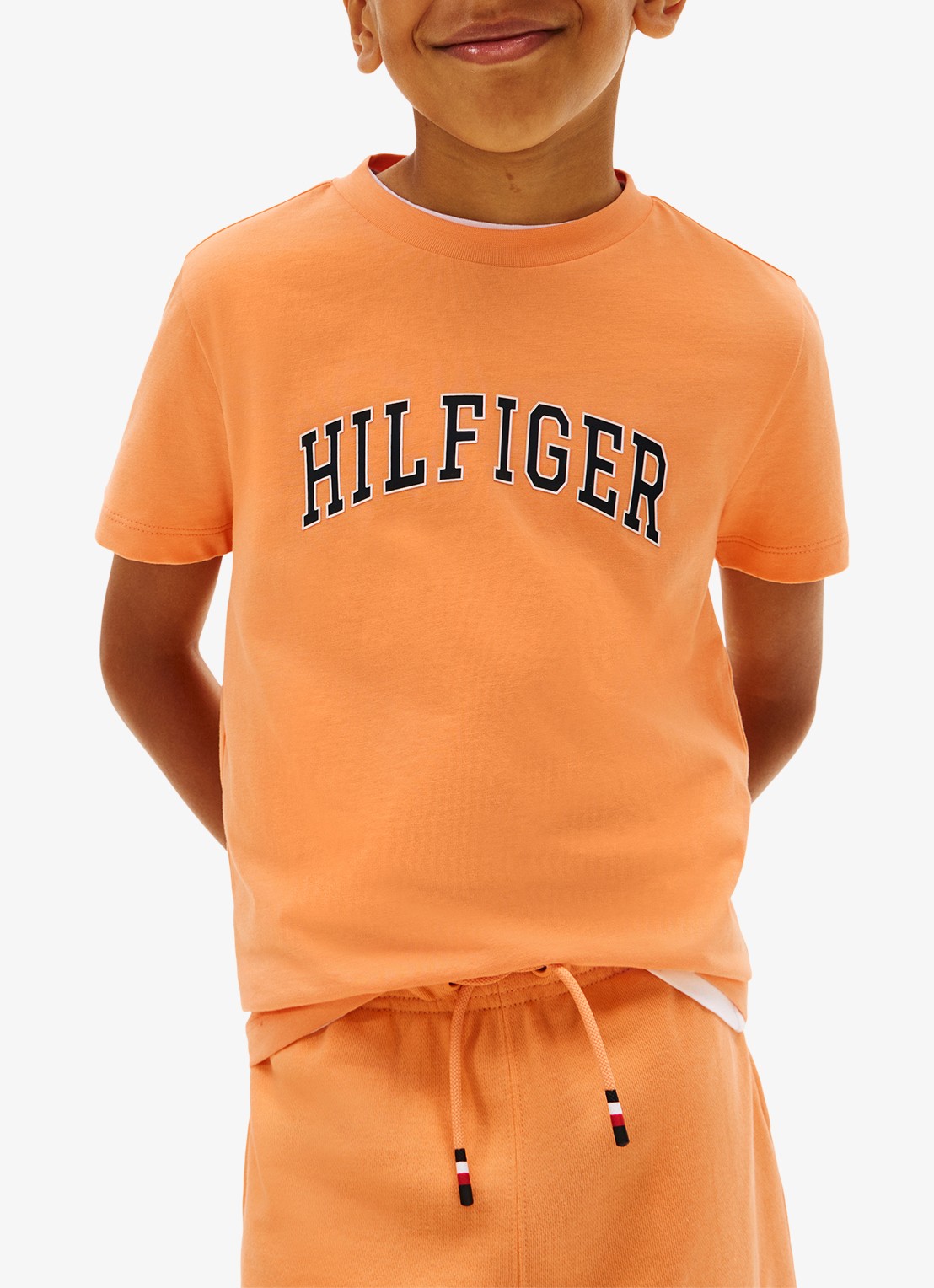 Tommy Hilfiger T-shirt met logoprint - detail 4 oranje