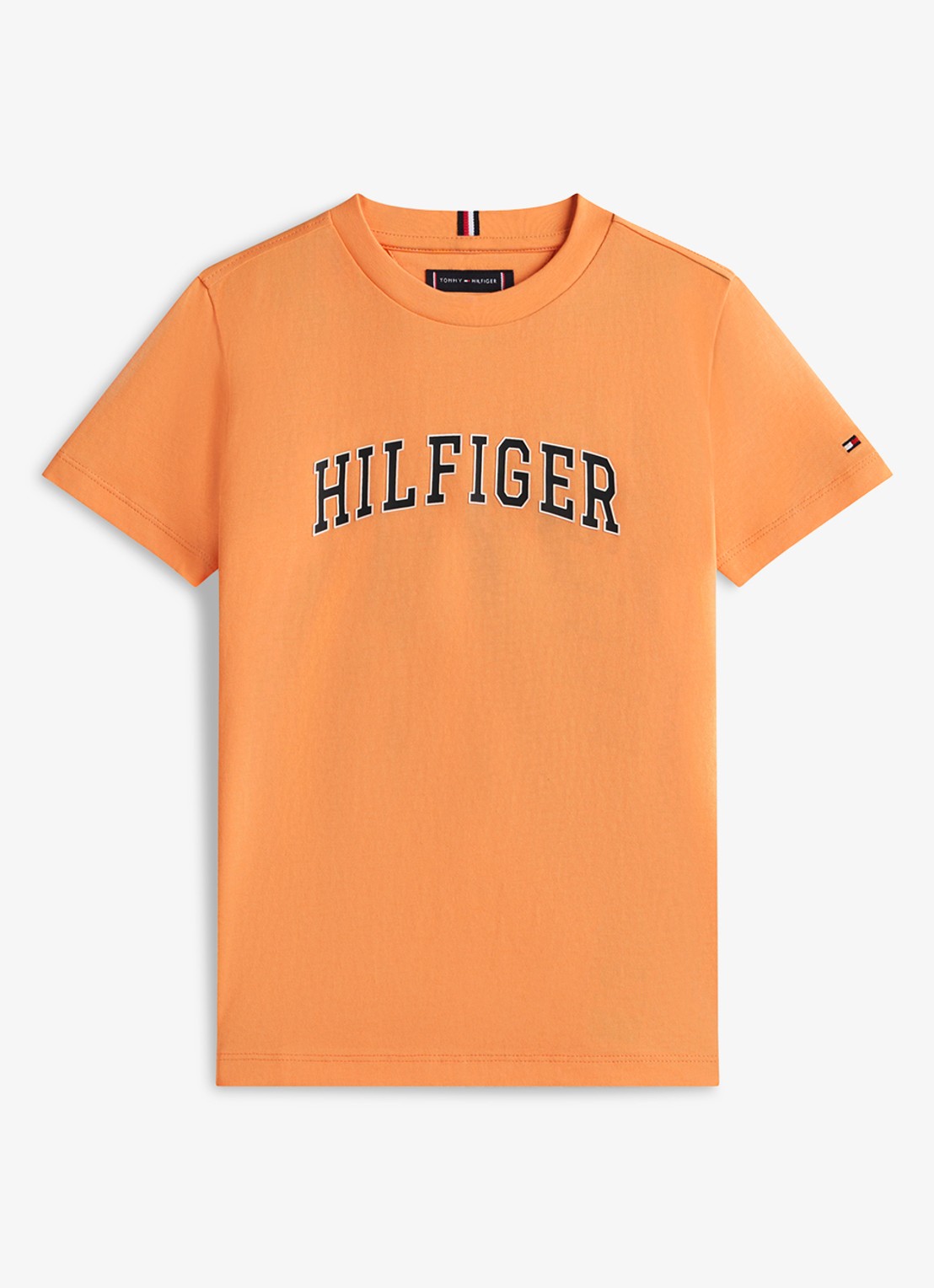 Tommy Hilfiger T-shirt met logoprint - voorkant oranje