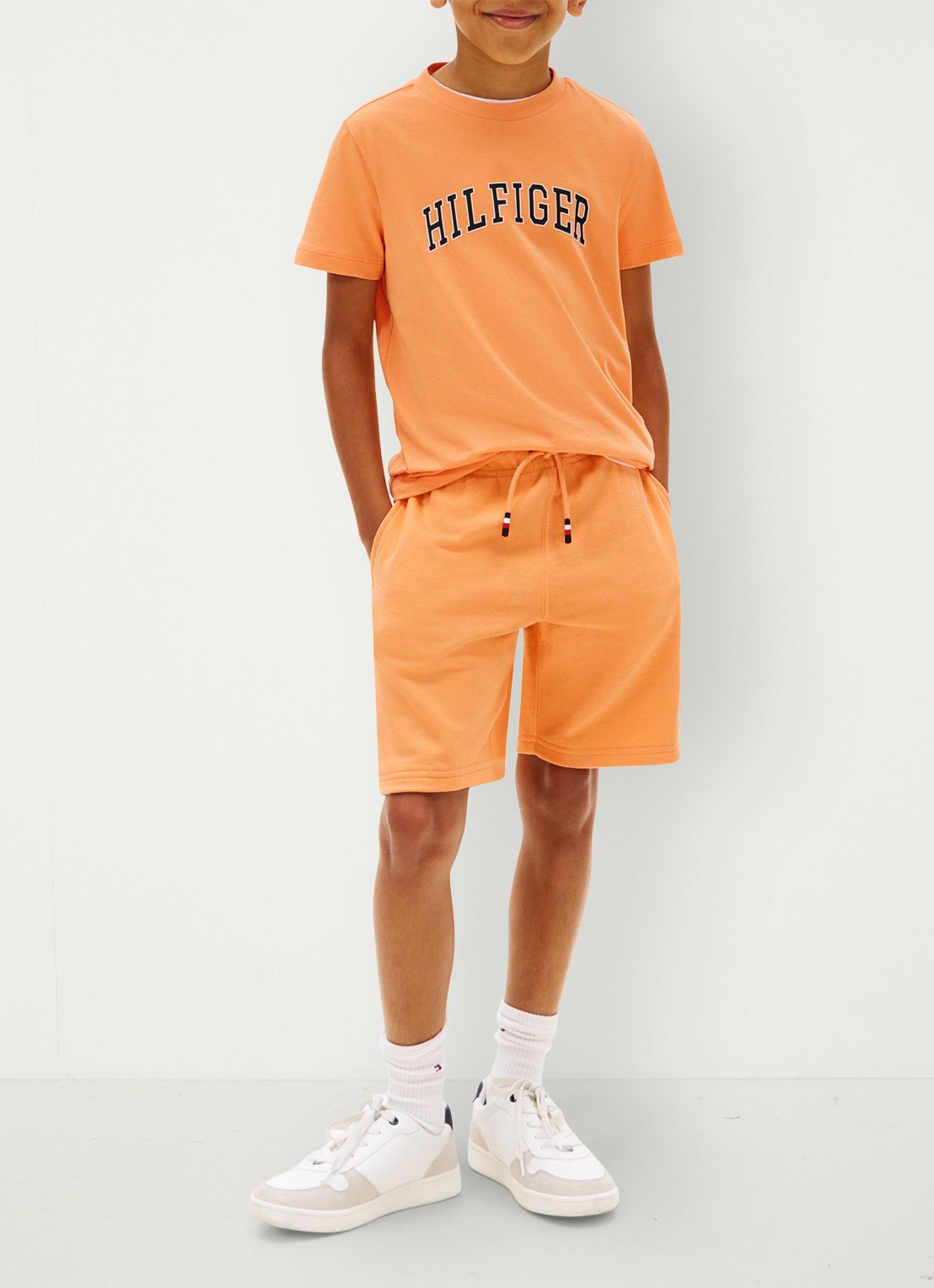 Tommy Hilfiger T-shirt met logoprint - voorkant 2 oranje