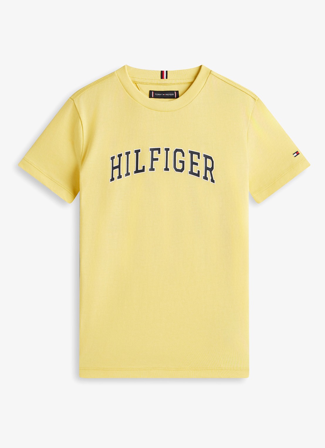 Tommy Hilfiger T-shirt met logoprint - voorkant geel