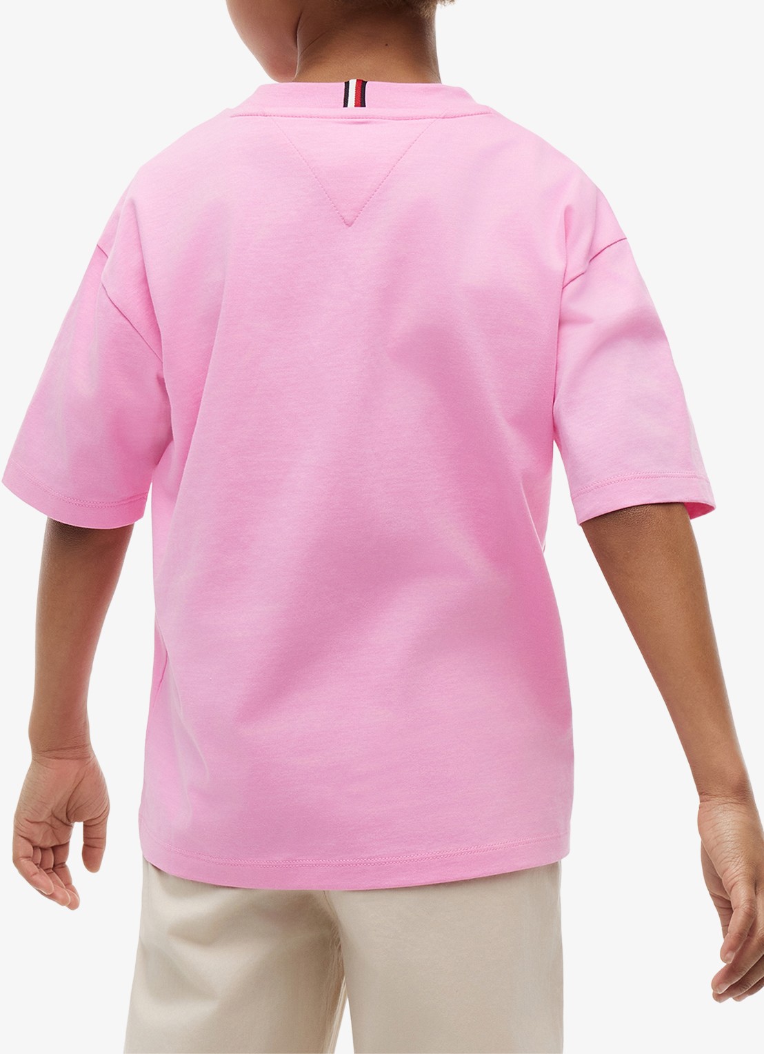 Tommy Hilfiger T-shirt met logoprint - achterkant 5 roze