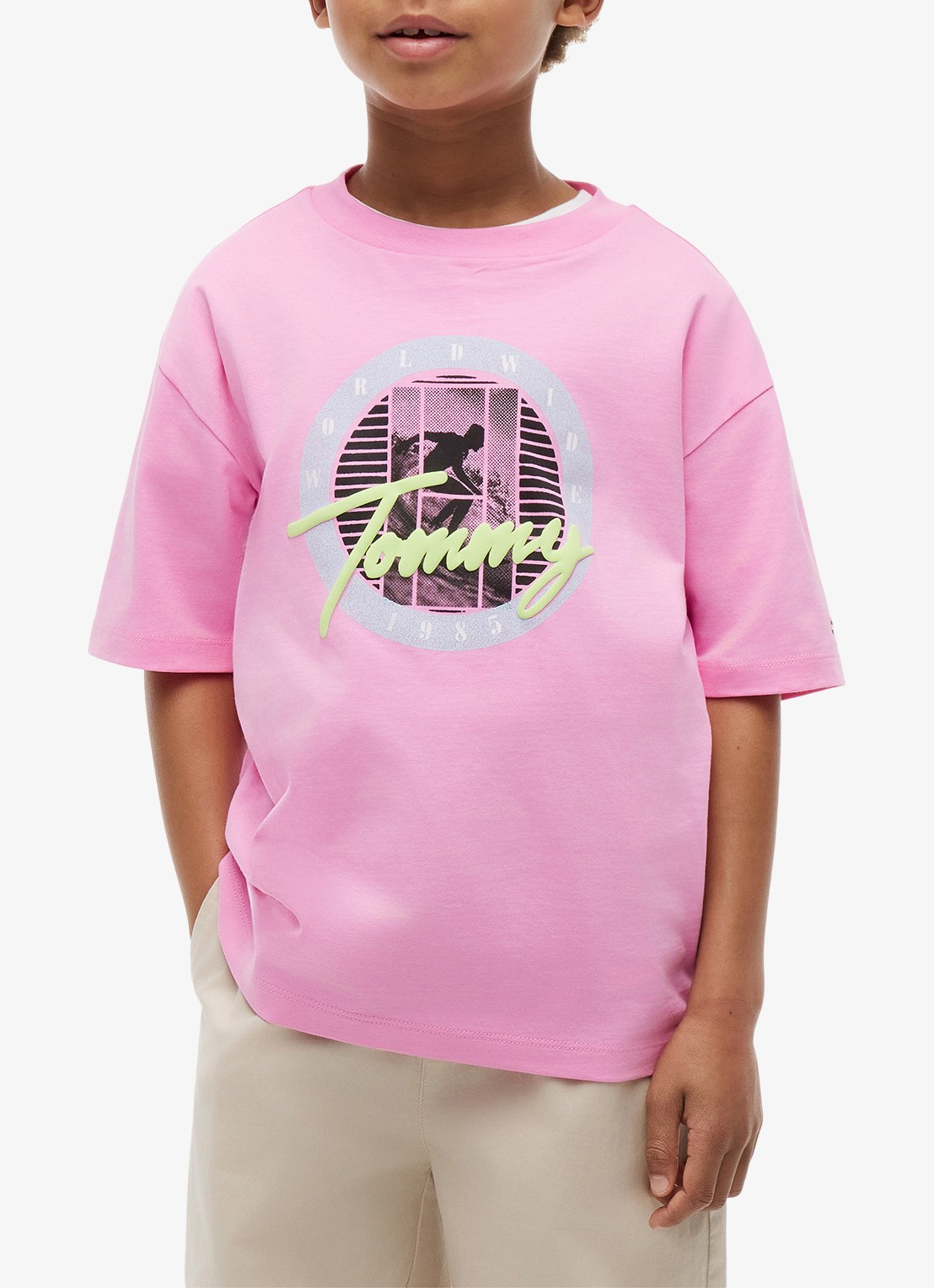 Tommy Hilfiger T-shirt met logoprint - detail 3 roze