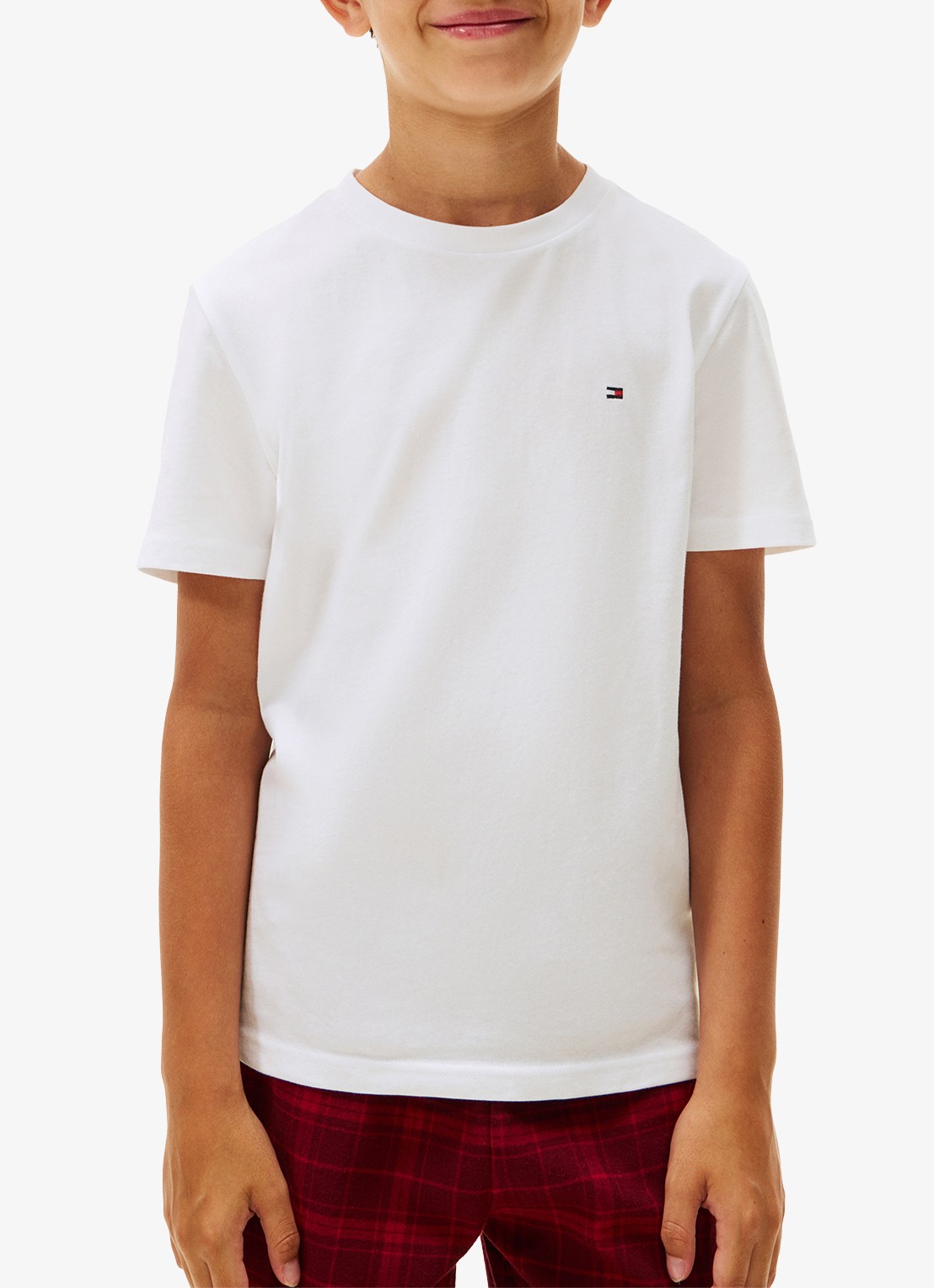 Tommy Hilfiger T-shirt met ronde hals in 2-pack - detail donkerblauw