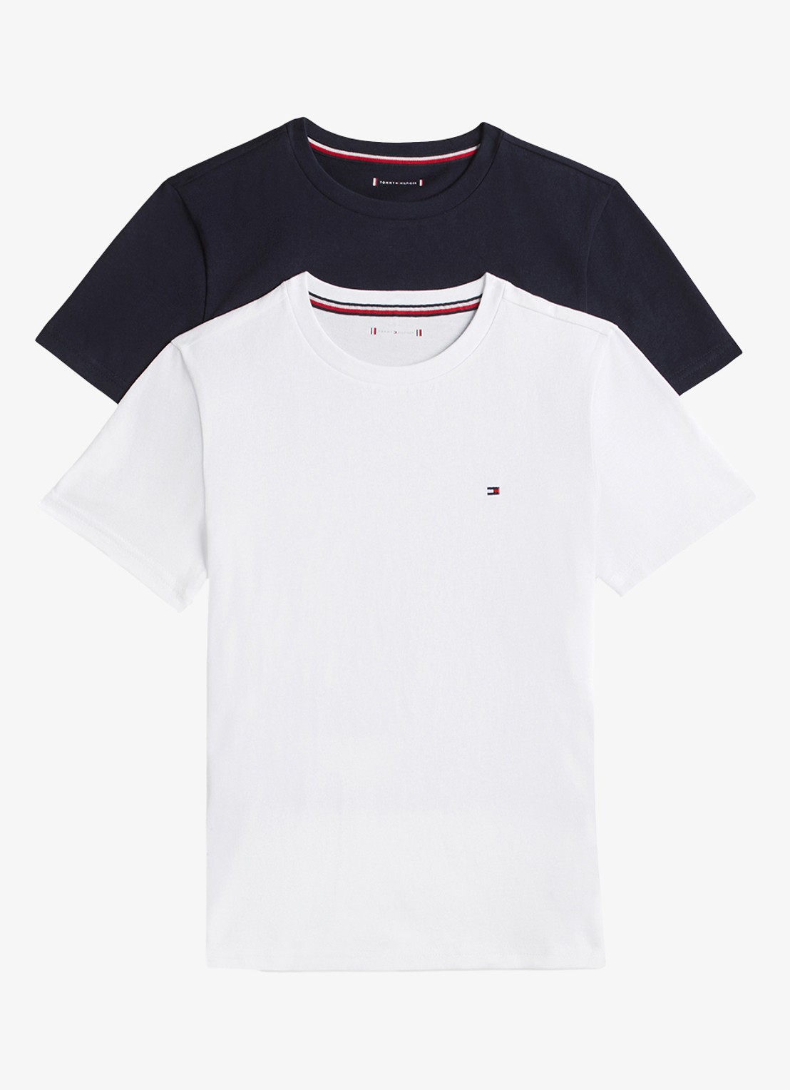 Tommy Hilfiger T-shirt met ronde hals in 2-pack - voorkant 5 donkerblauw