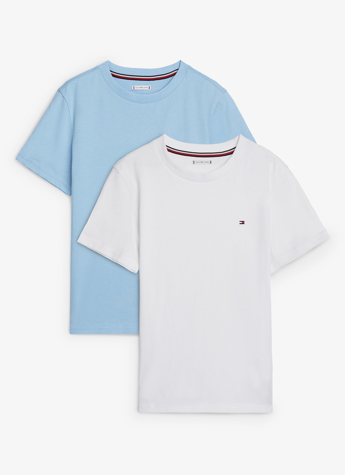 Tommy Hilfiger T-shirt met ronde hals in 2-pack - voorkant gebroken wit