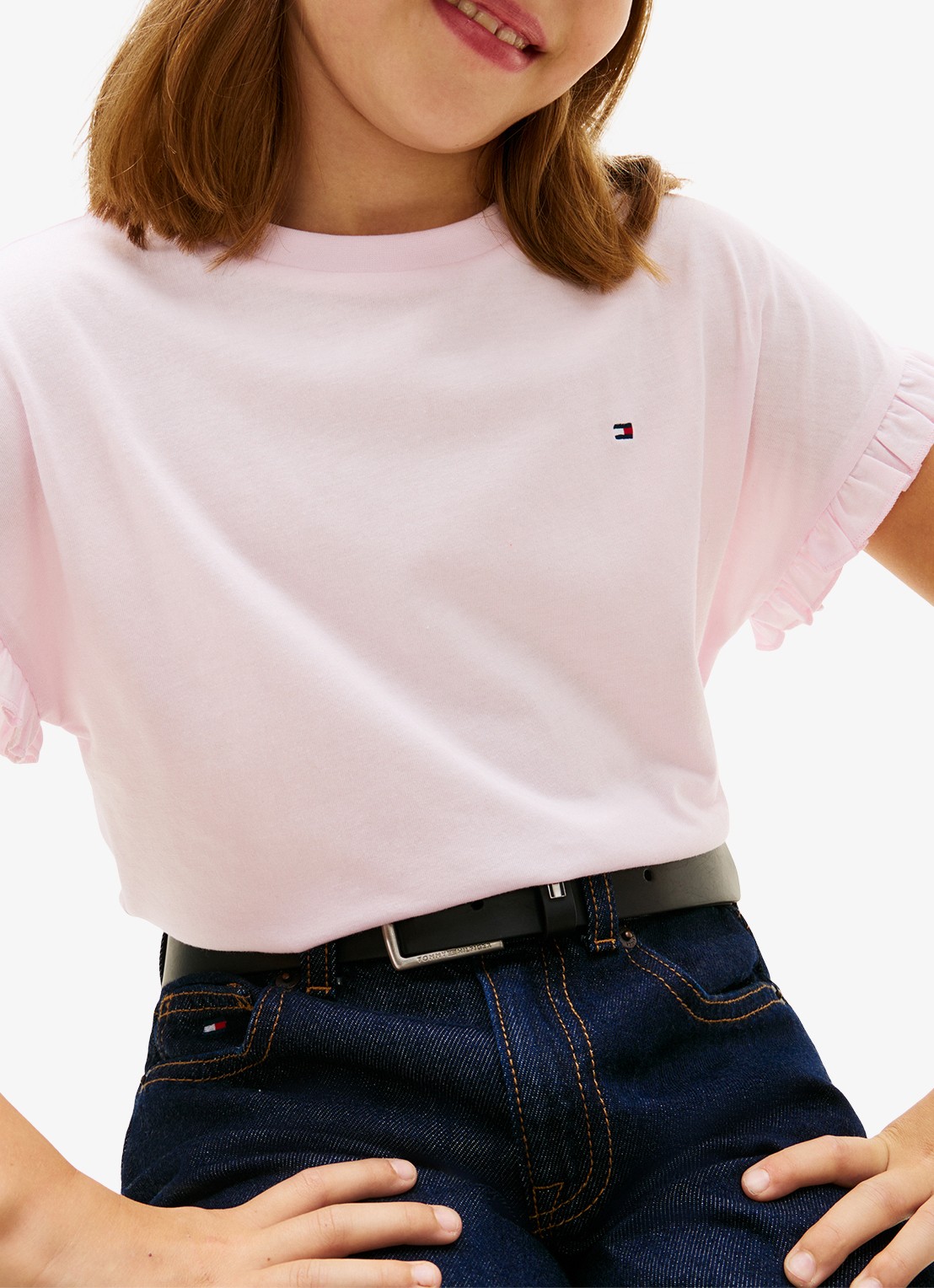 Tommy Hilfiger T-shirt met ruches - detail 5 roze