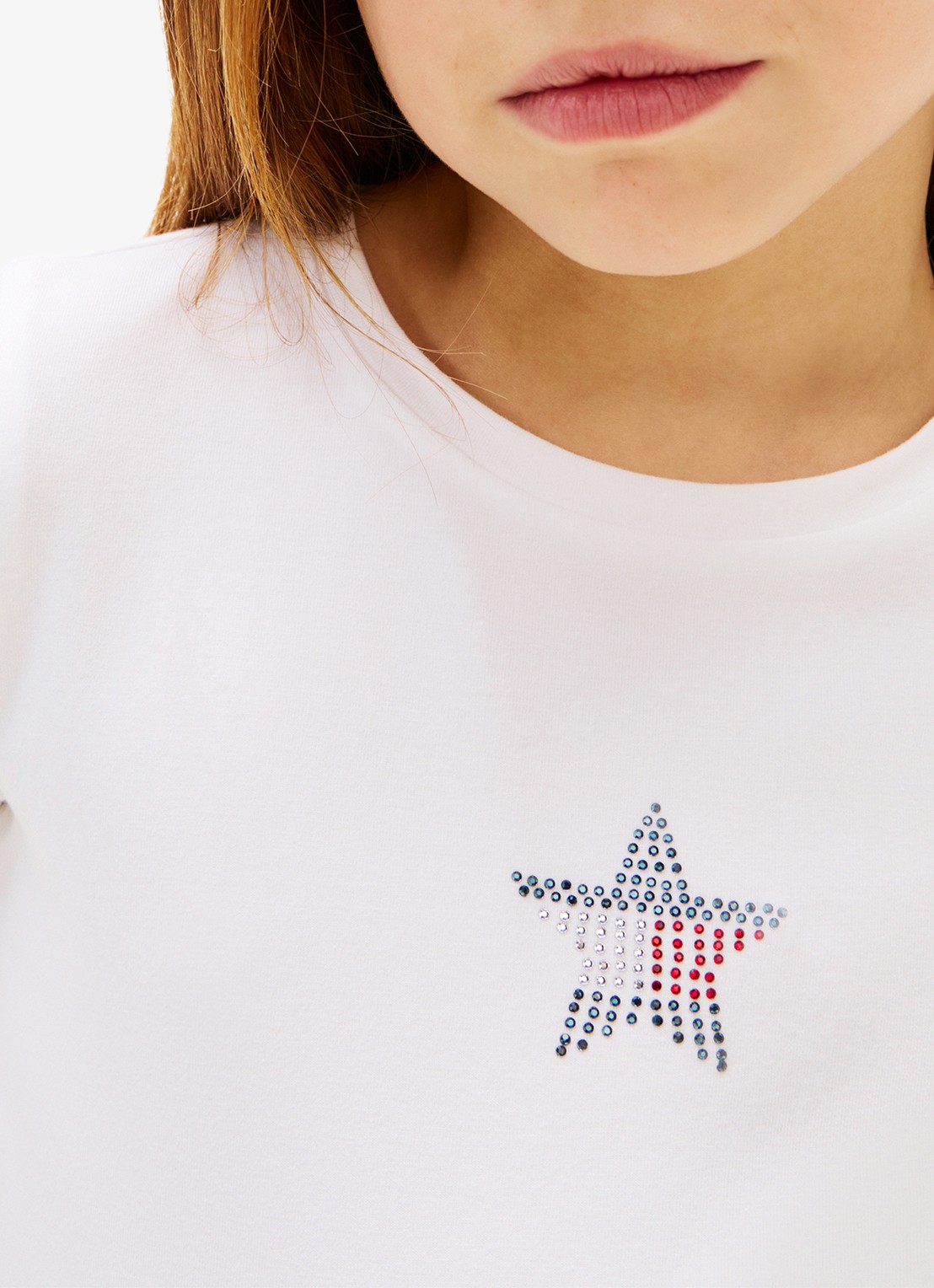Tommy Hilfiger T-shirt met strass - detail 5 wit