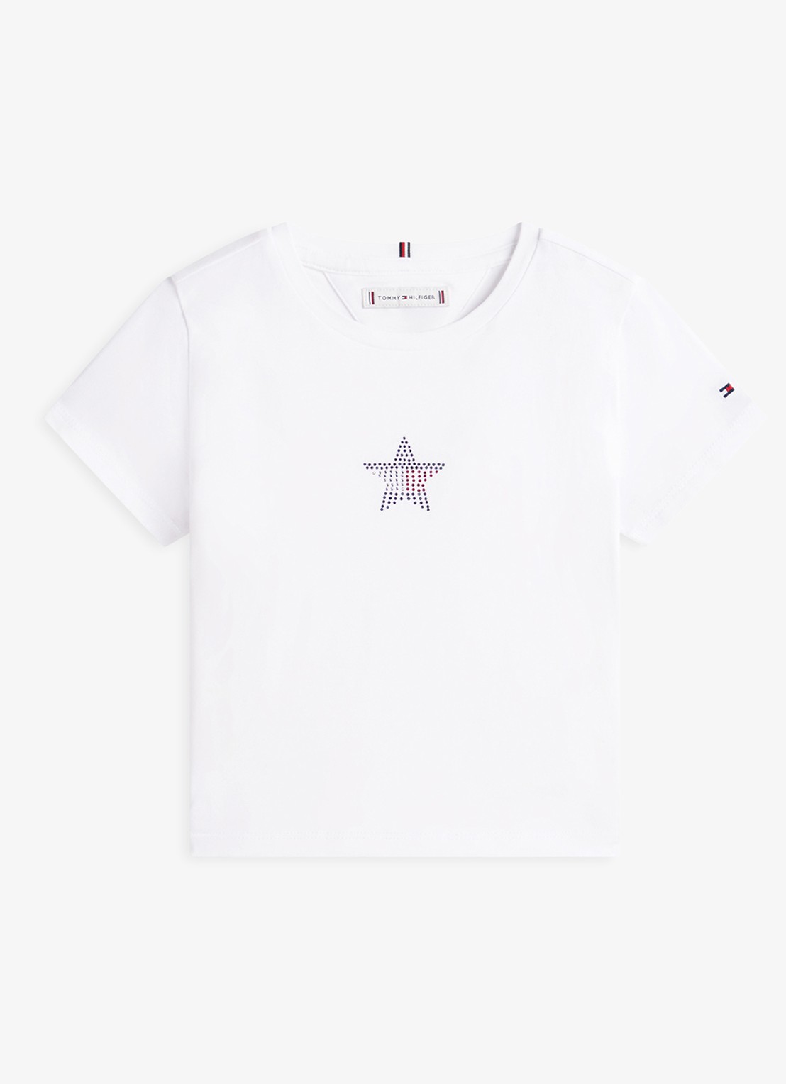 Tommy Hilfiger T-shirt met strass - voorkant 2 wit