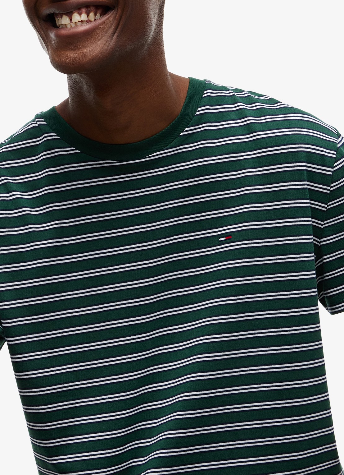 Tommy Hilfiger T-shirt met streepdessin  - detail 2 groen
