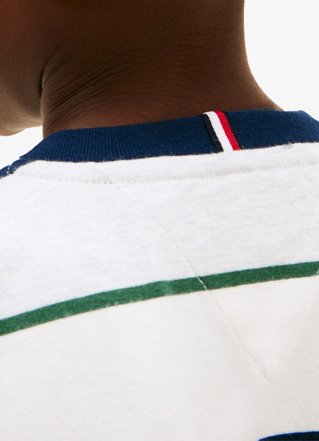 Tommy Hilfiger T-shirt met streepprint en logo - detail 2 donkerblauw