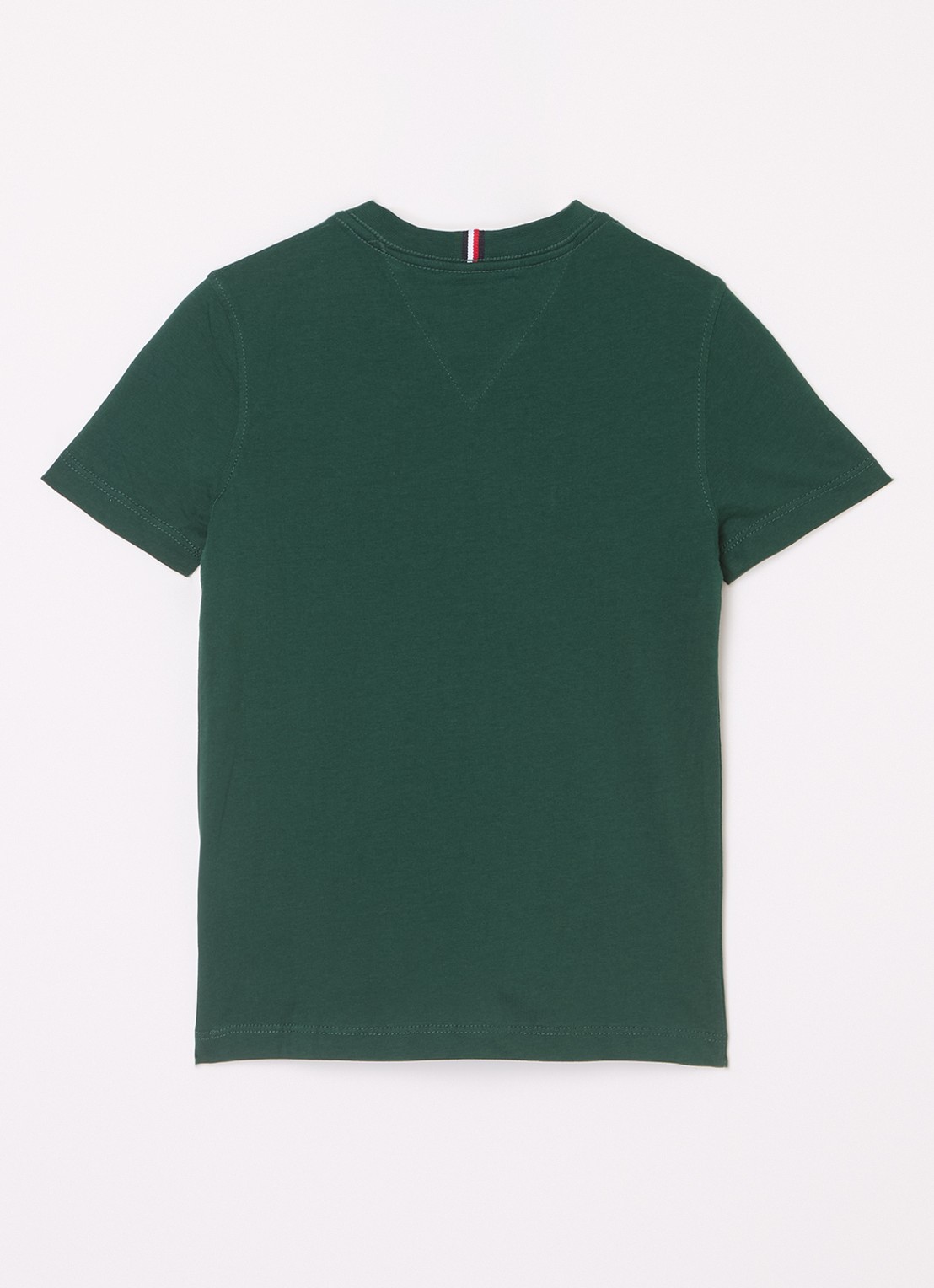 Tommy Hilfiger T-shirt met streepprint en logoborduring - voorkant 2 ornamental green / groen