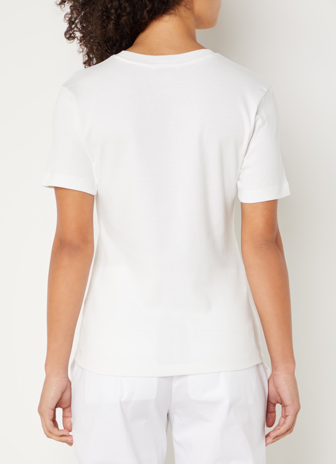 Tommy Hilfiger T-shirt met streepprint - achterkant 4 ecru  / wit