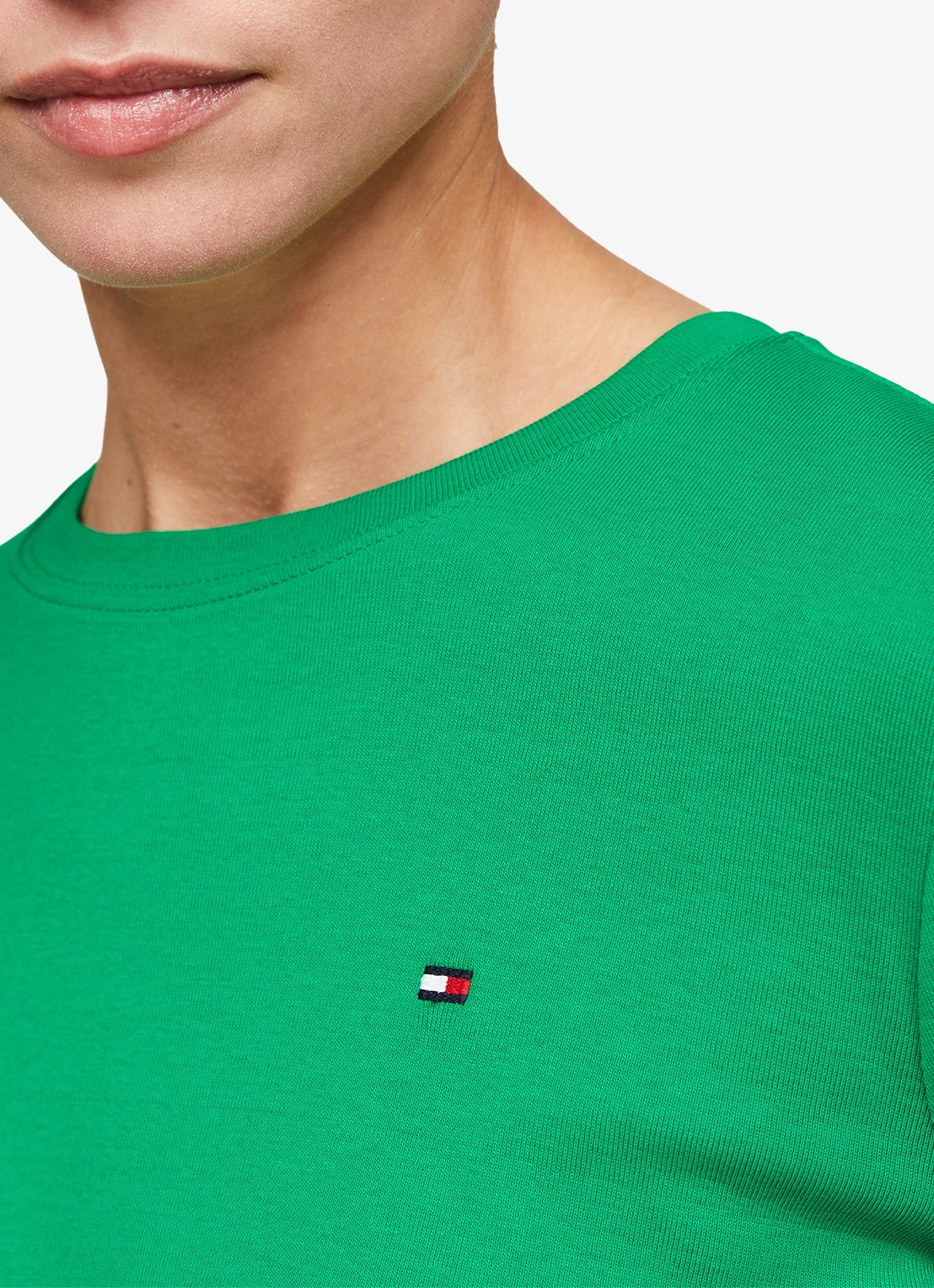 Tommy Hilfiger T-shirt met streepprint - detail 2 olympic green / groen
