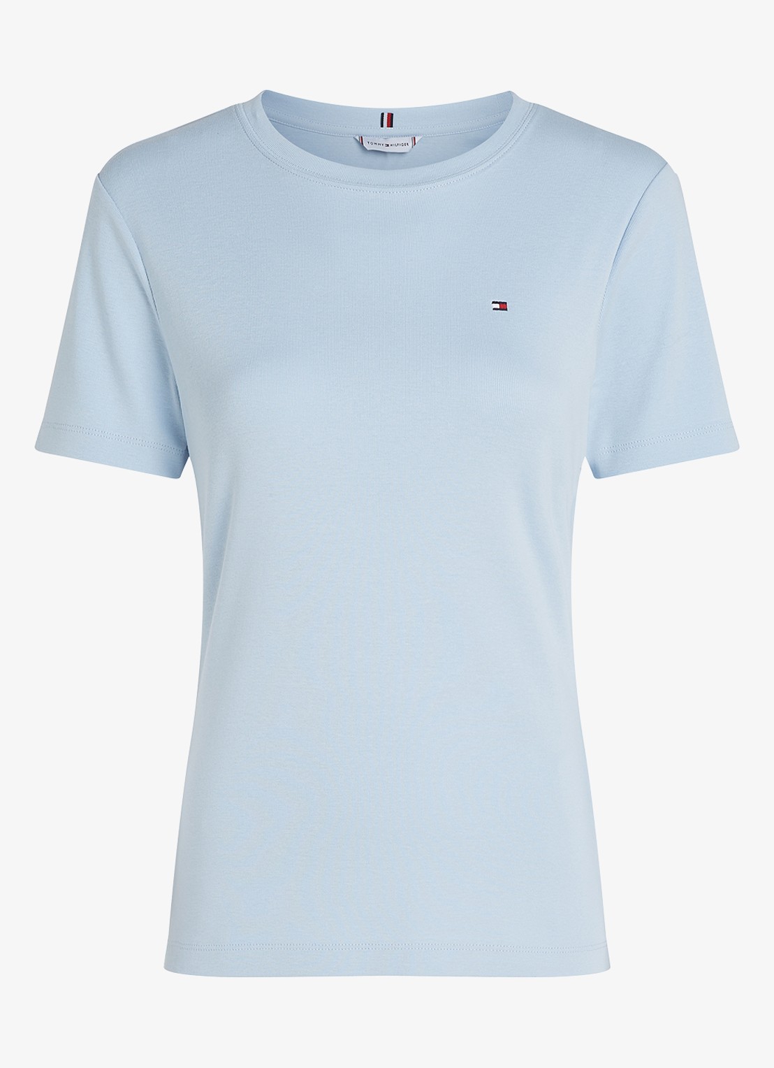 Tommy Hilfiger T-shirt met streepprint - voorkant 4 breezy blue / blauw