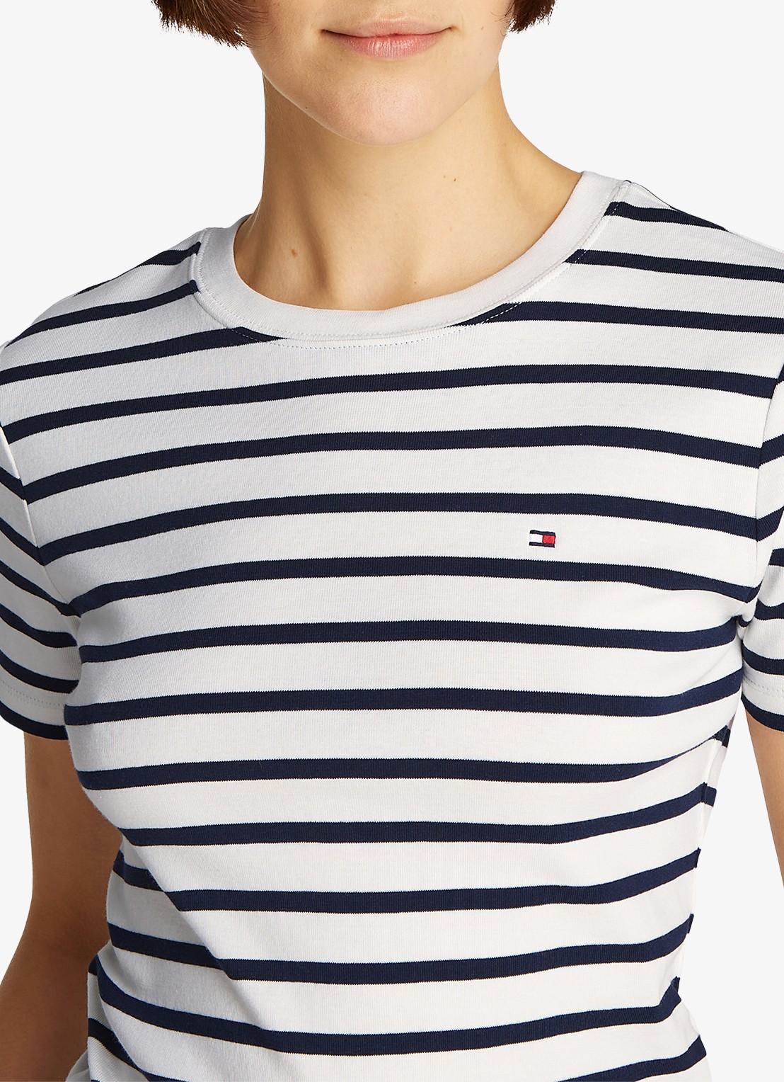 Tommy Hilfiger T-shirt met streepprint - detail 4 breton dark navy / blauw