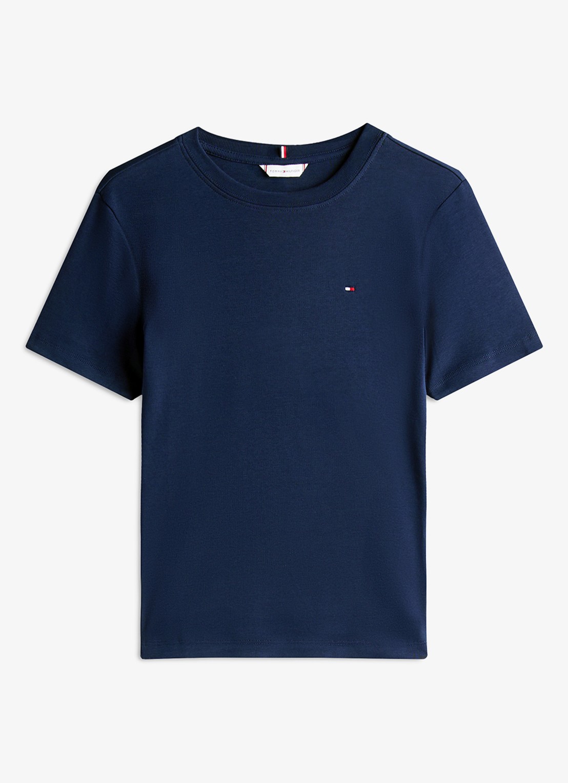 Tommy Hilfiger T-shirt met streepprint - voorkant 3 dark night navy / blauw
