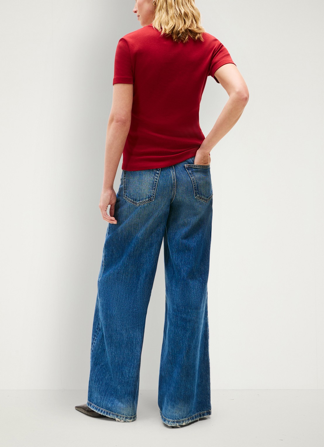 Tommy Hilfiger T-shirt met streepprint - achterkant 3 regatta red / rood