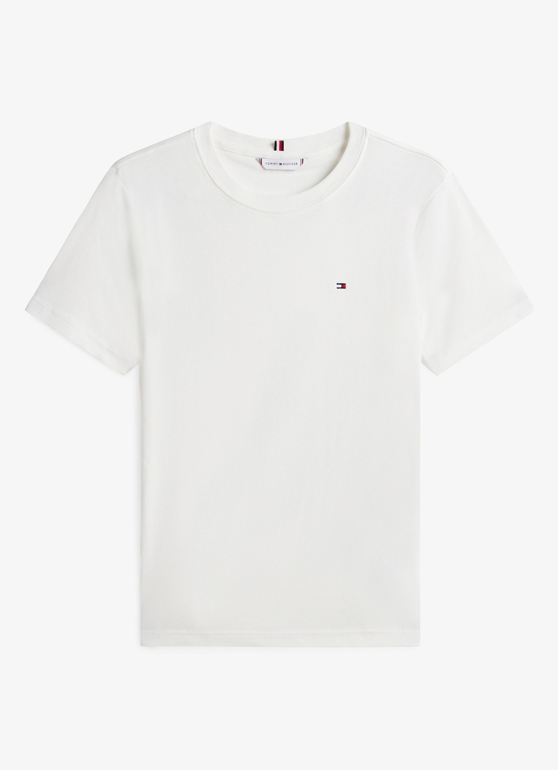 Tommy Hilfiger T-shirt met streepprint - voorkant gebroken wit